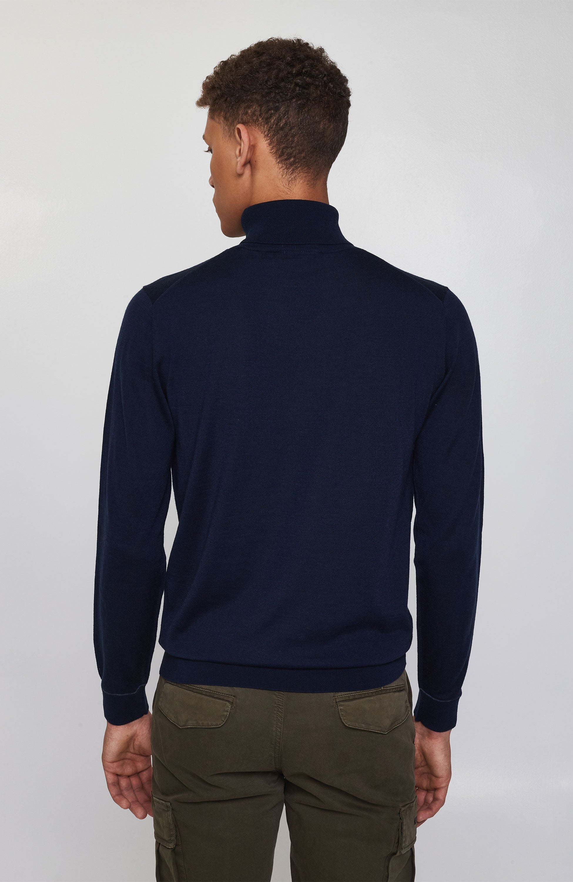 Aeronautica militare Blue Highneck merino wool sweater image 3