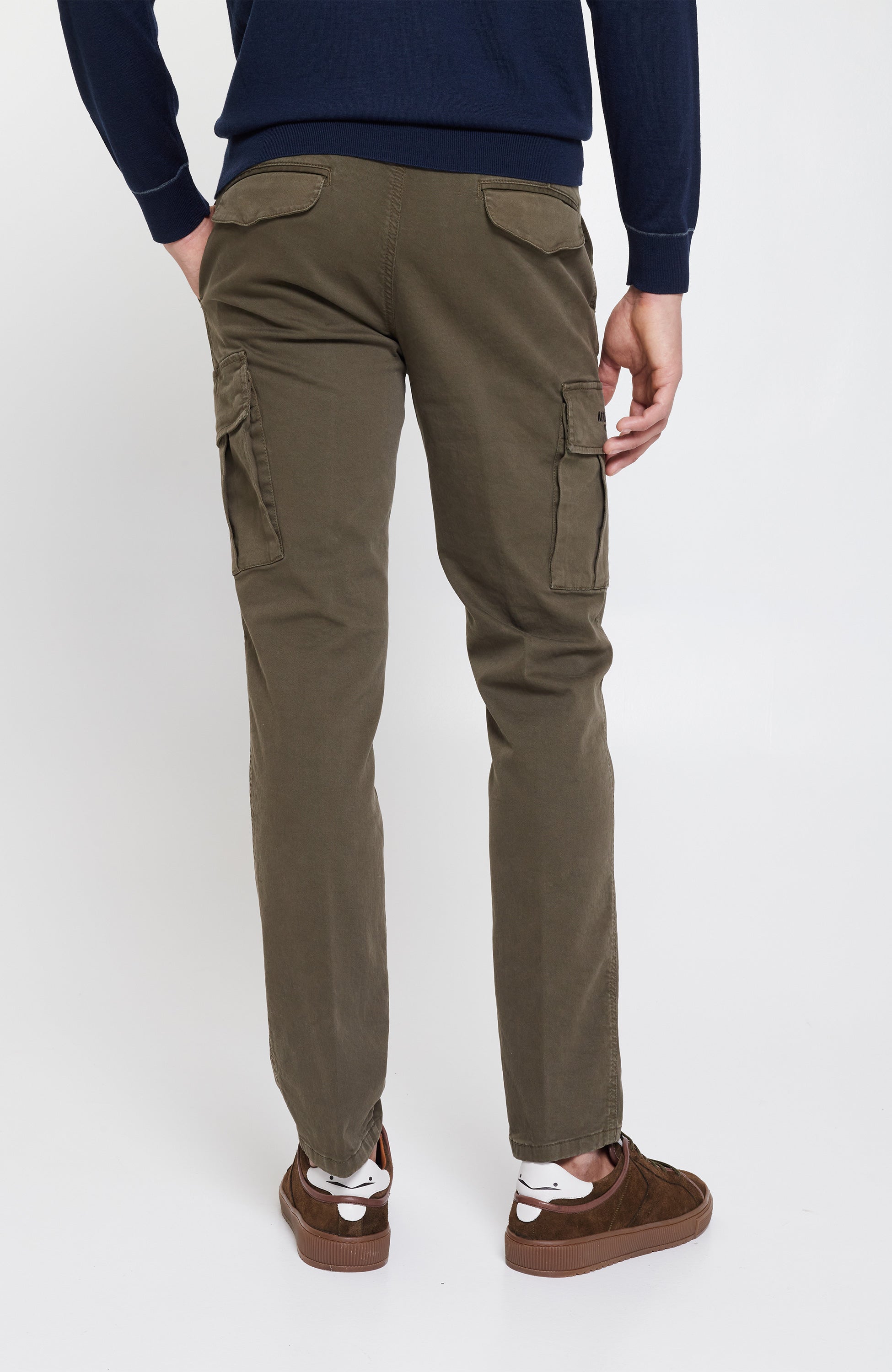 Aeronautica militare Green Cargo cotton trousers image 3