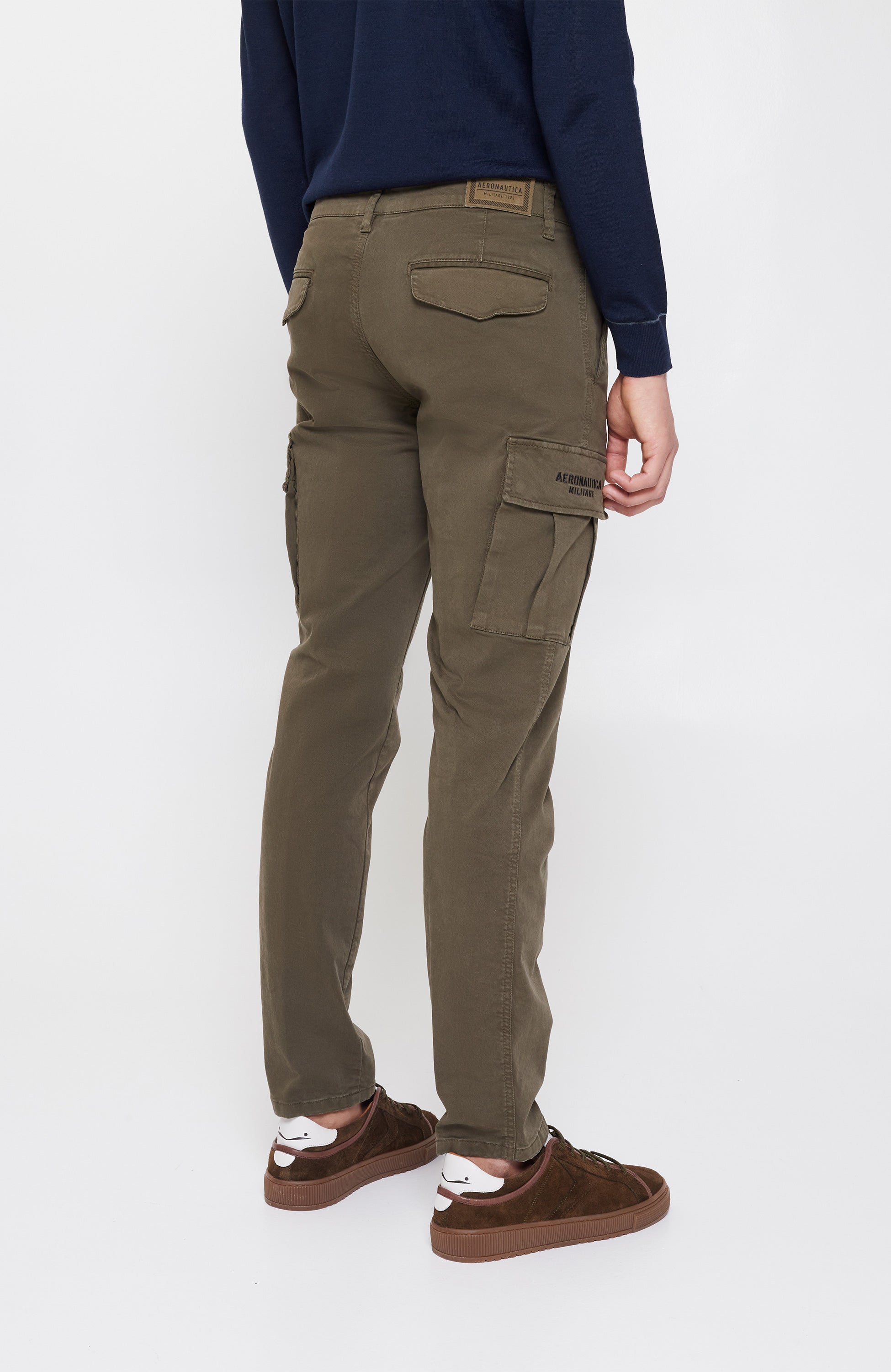 Aeronautica militare Green Cargo cotton trousers image 4