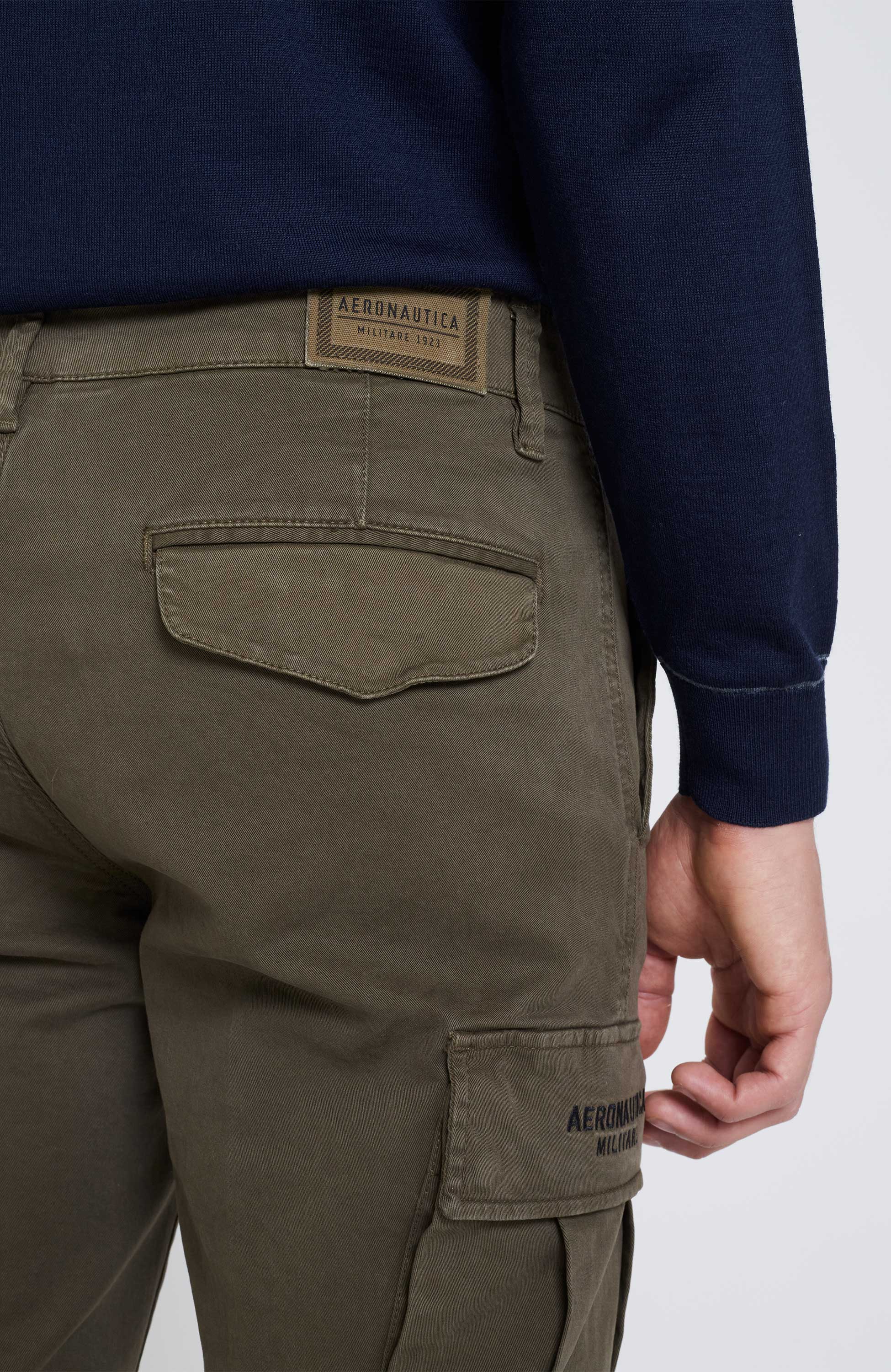 Aeronautica militare Green Cargo cotton trousers image 6