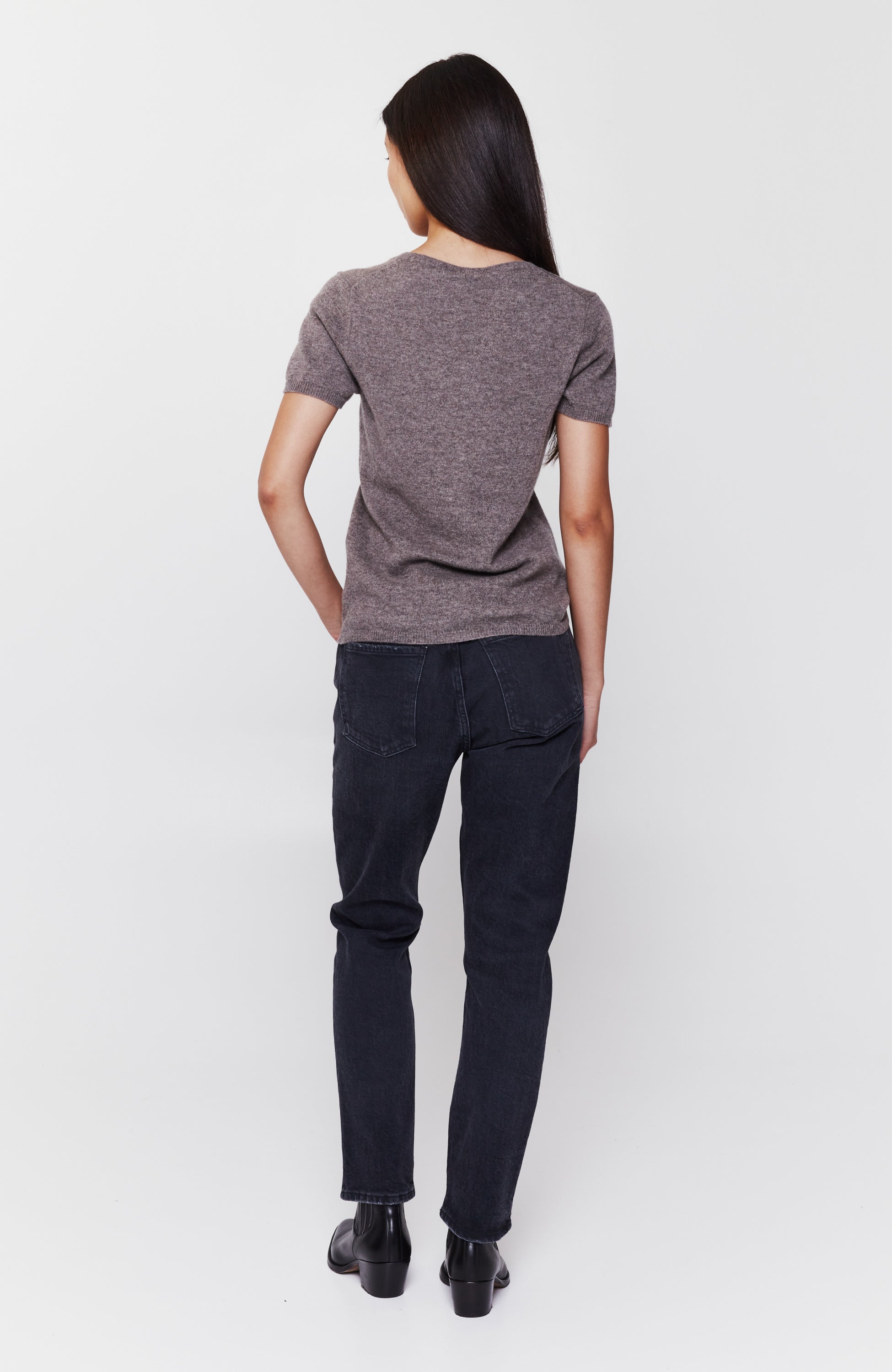 Ftc cashmere Beige Kaszmirowy top z krótkim rękawem image 4