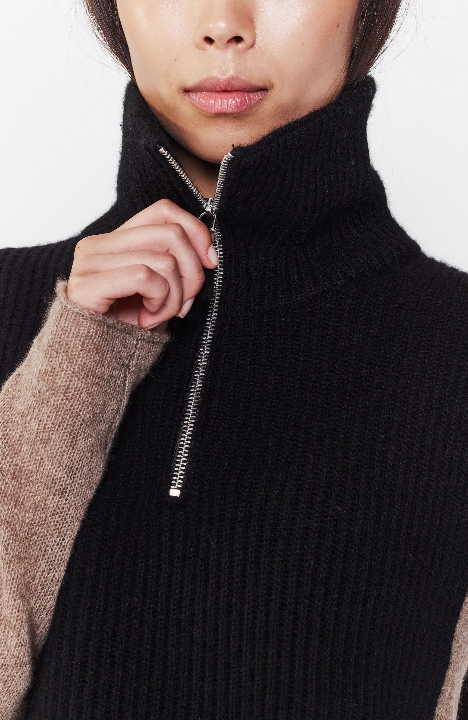 Ftc cashmere Black Highneck zipped vest image 6
