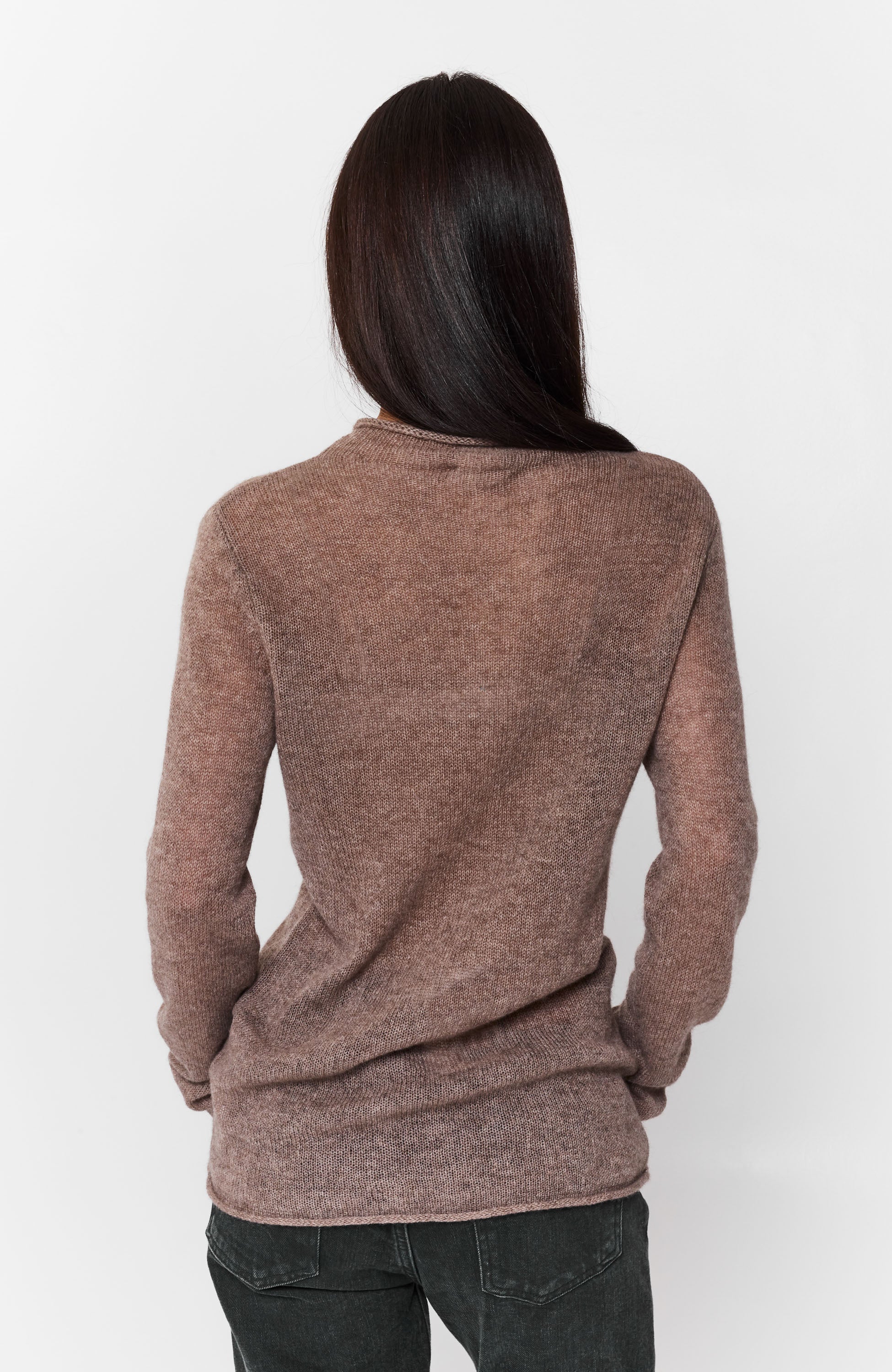 Ftc cashmere Beige Kõrgema kaelusega pullover peenes koes image 3