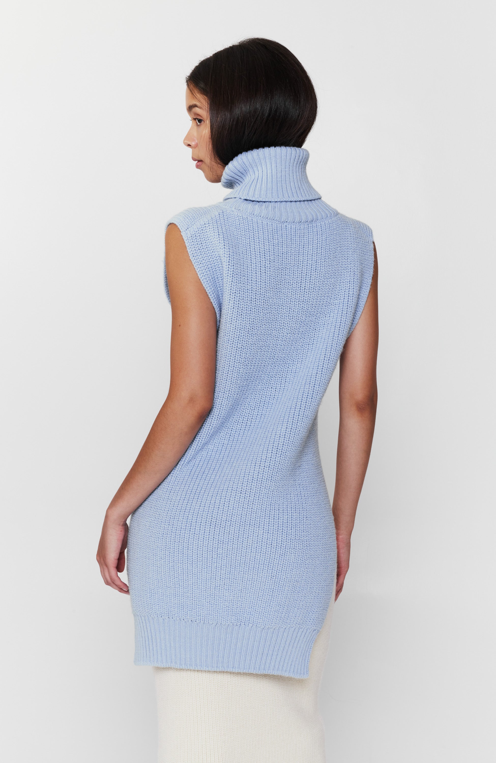 Erika cavallini Blue Rollneck knitted vest image 3