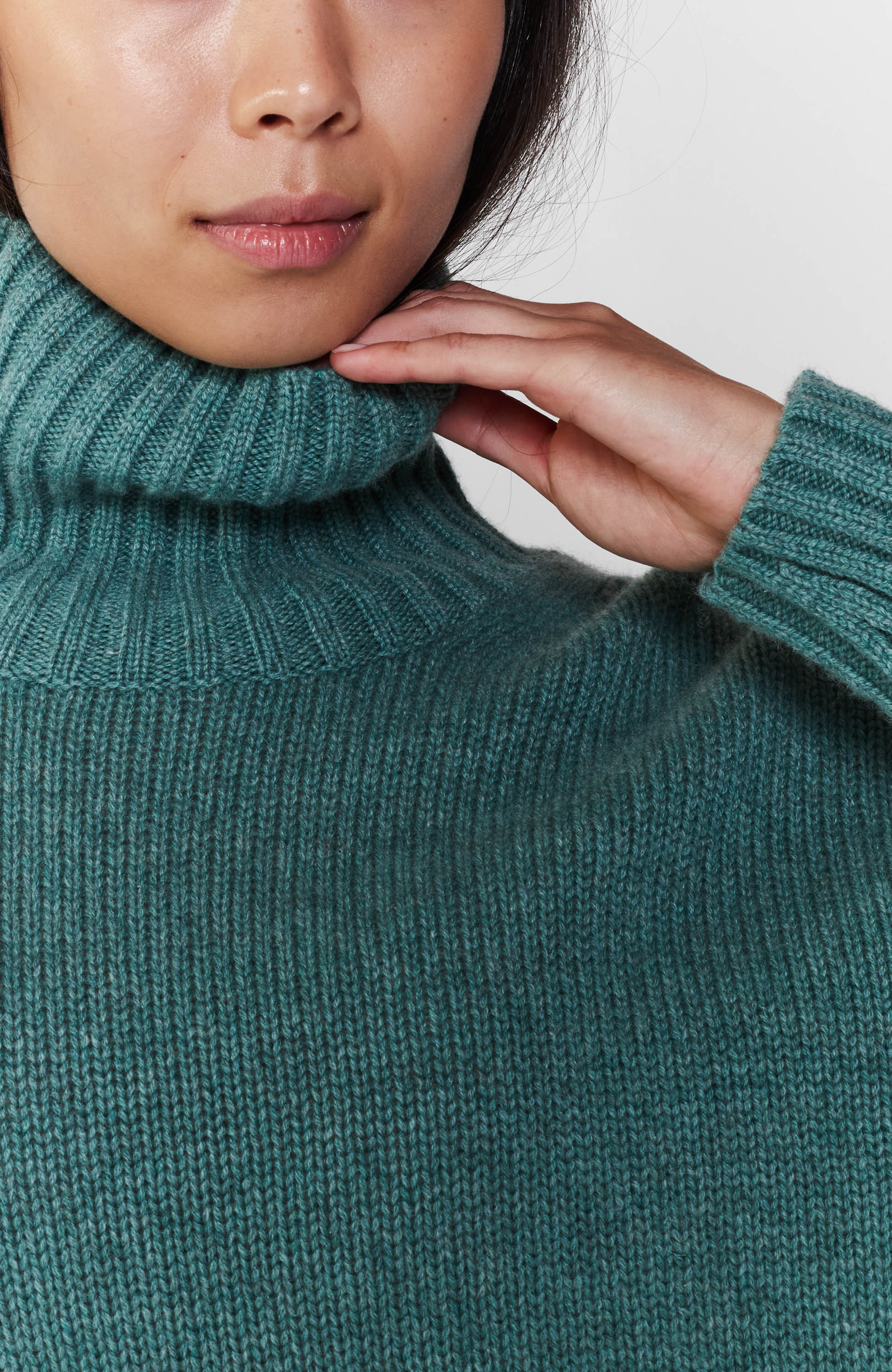 Ftc cashmere Green Kõrge kaelusega kootud sviiter image 5
