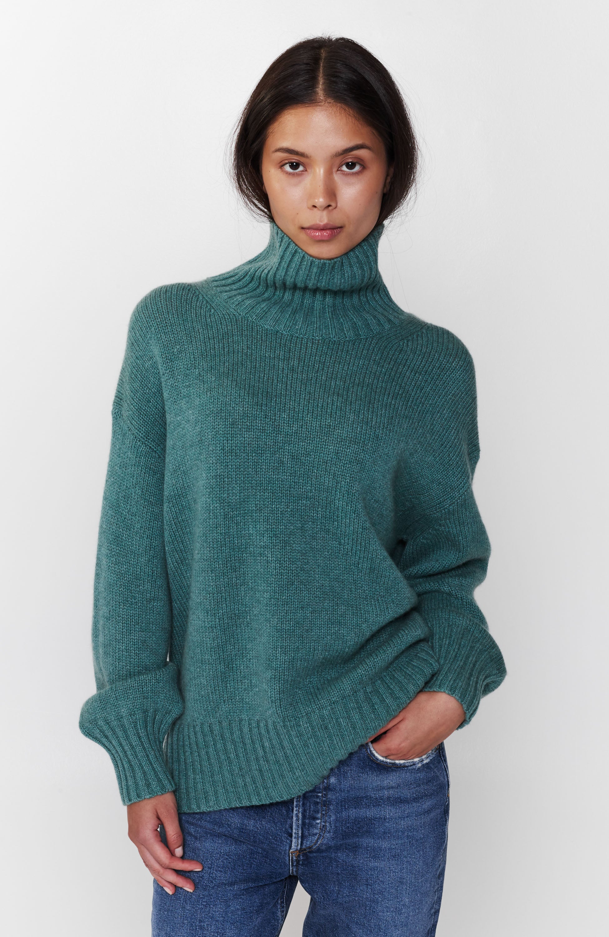 Dzianinowy sweter z kołnierzem