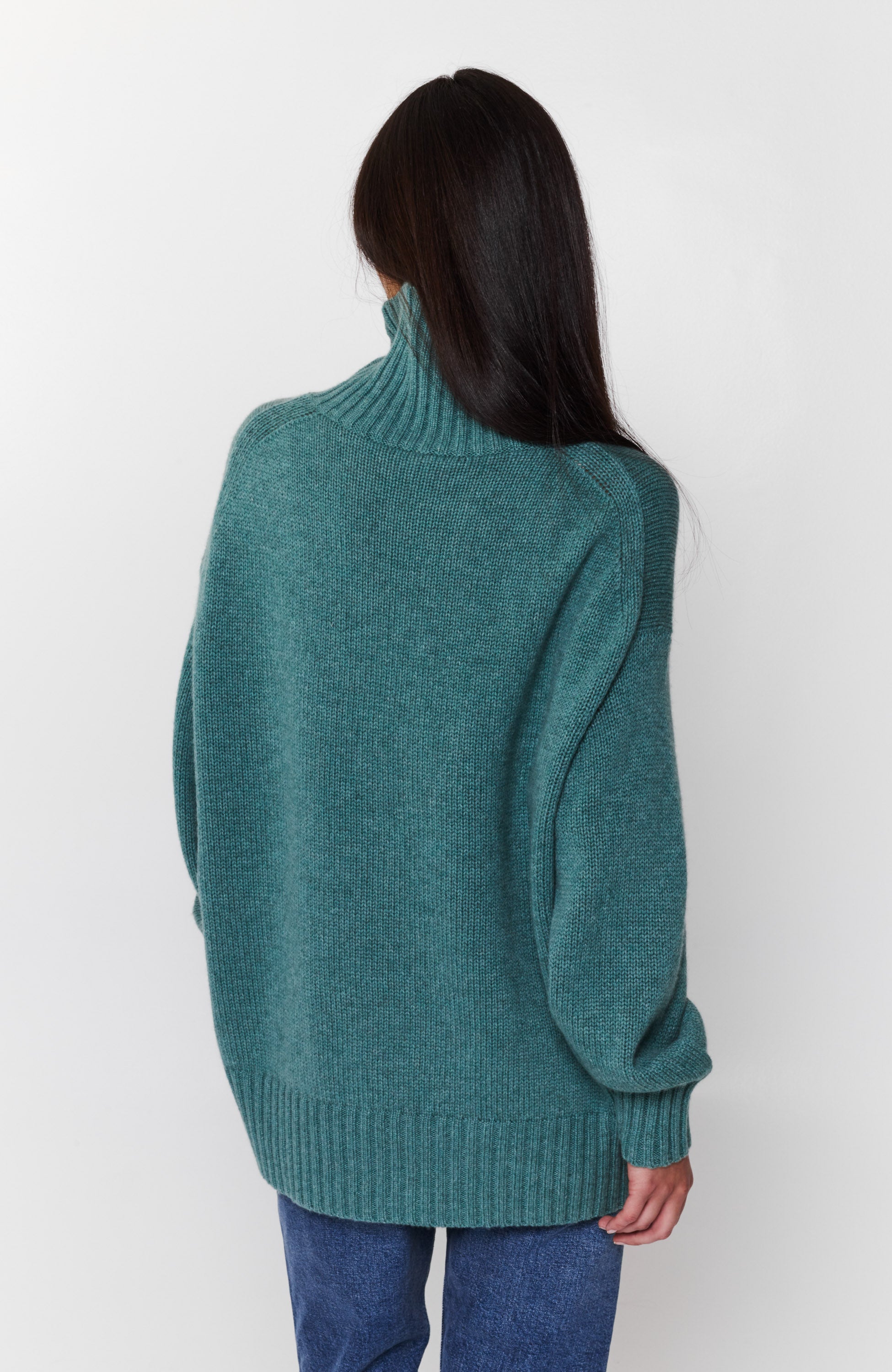 Ftc cashmere Green Kõrge kaelusega kootud sviiter image 4
