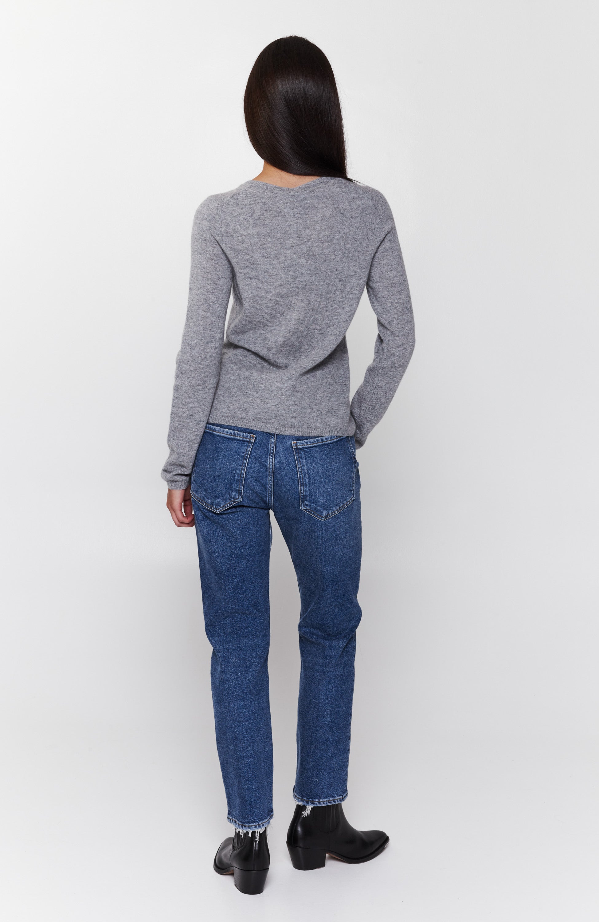 Ftc cashmere Grey Roundneck cashmere cardigan image 4