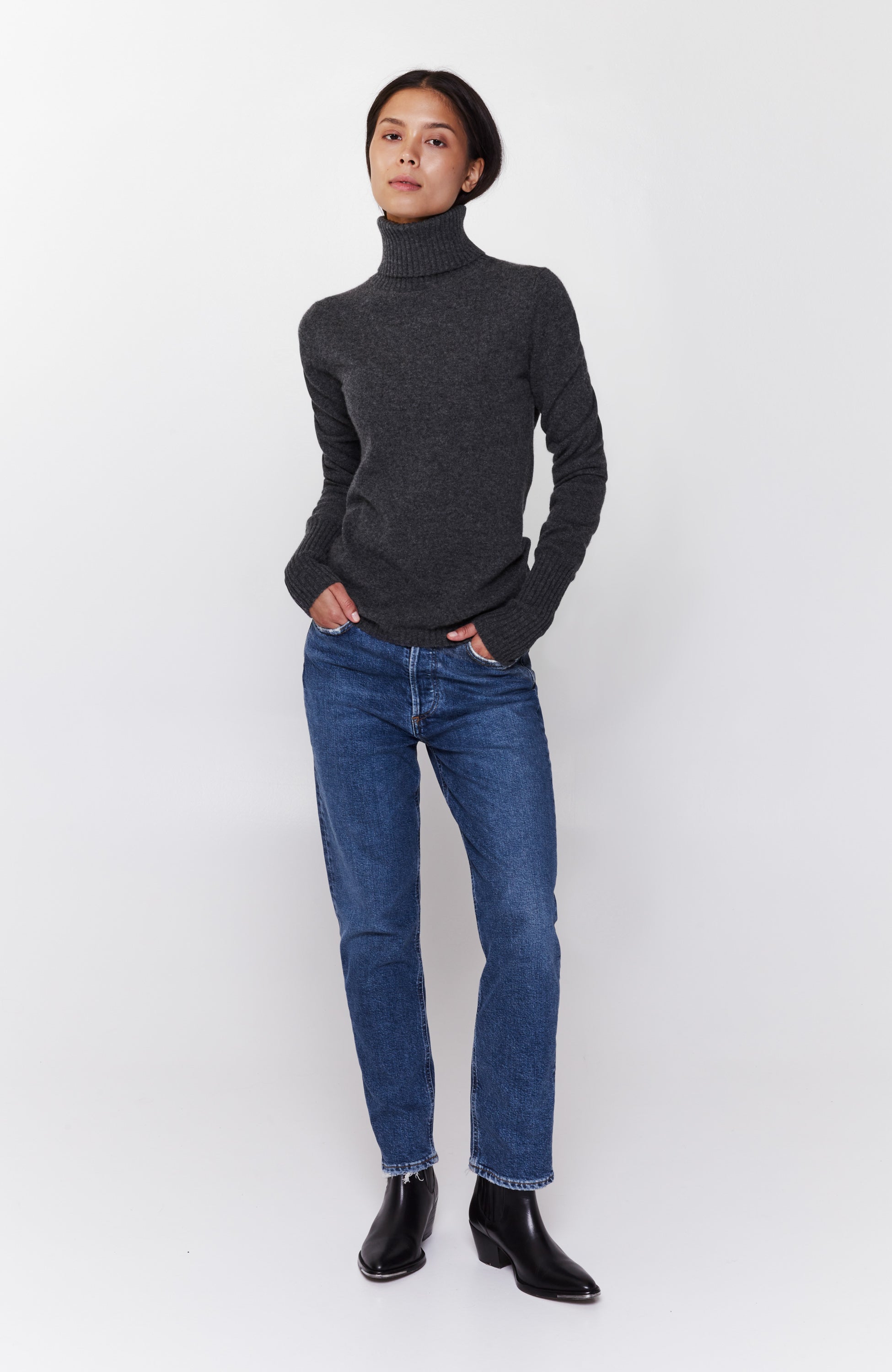 Ftc cashmere Grey Turtleneck cashmere sweater image 5