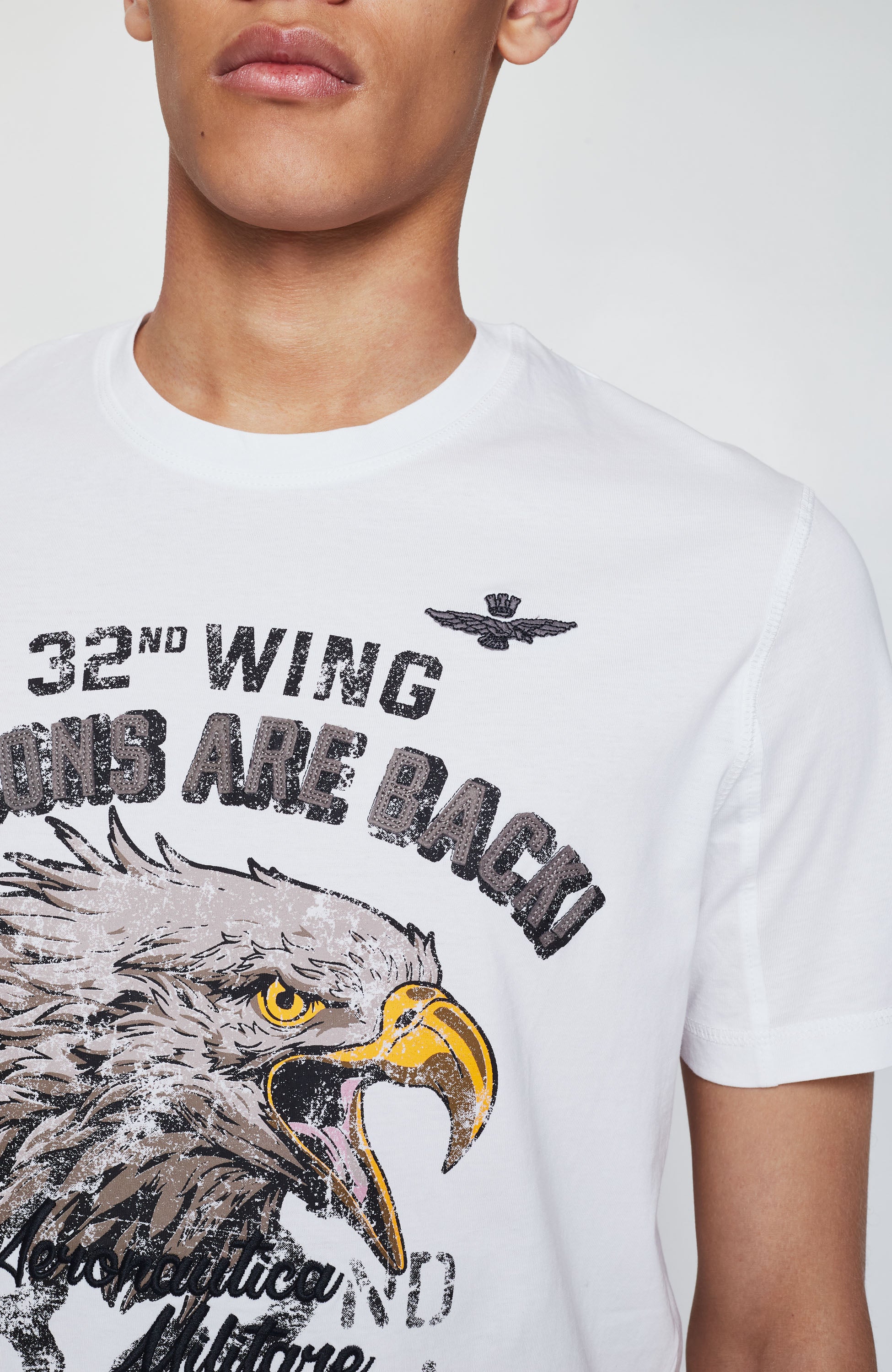 Eagle-print embroidered t-shirt