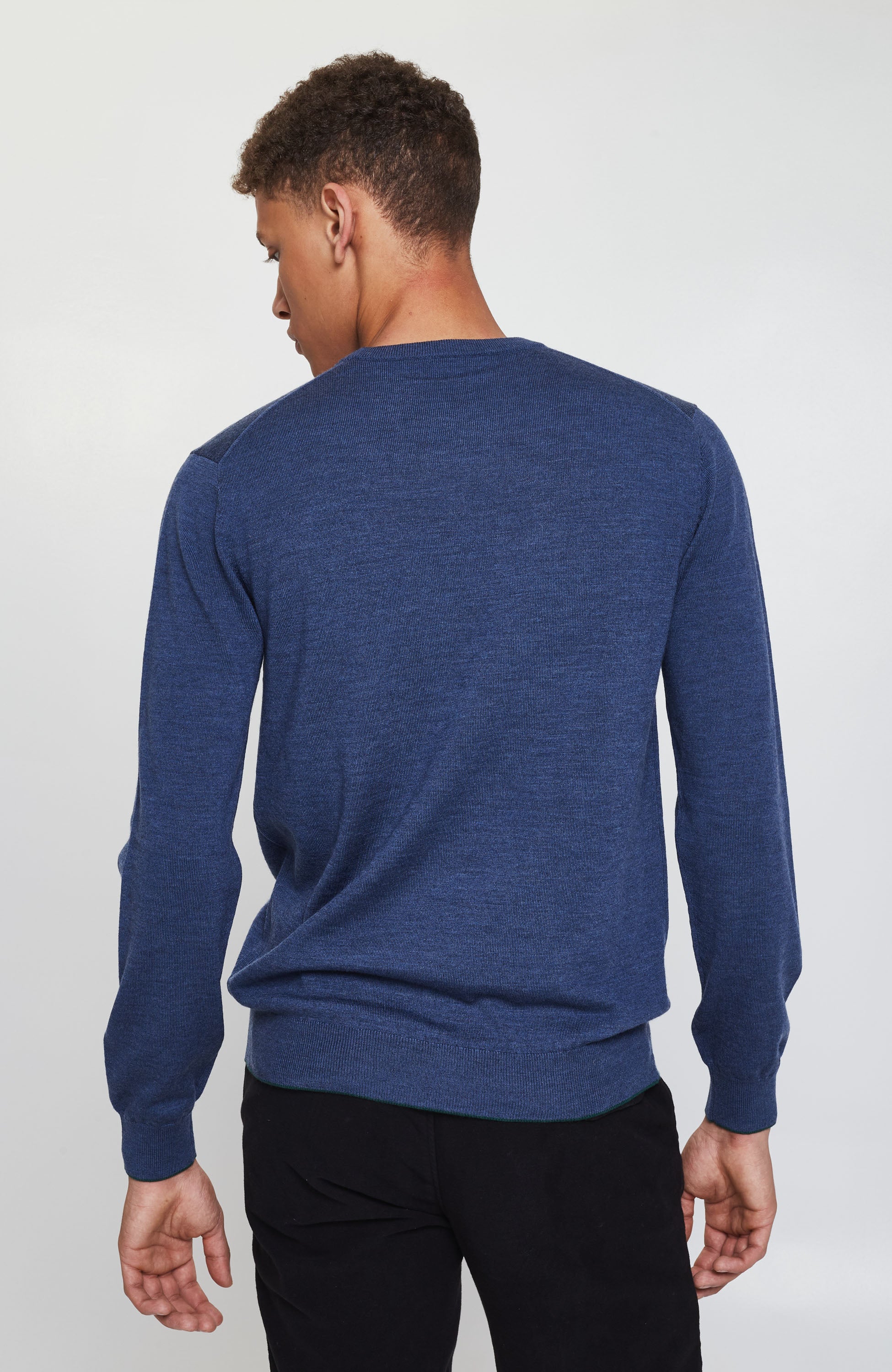 Aeronautica militare Blue Roundneck merino wool sweater image 3