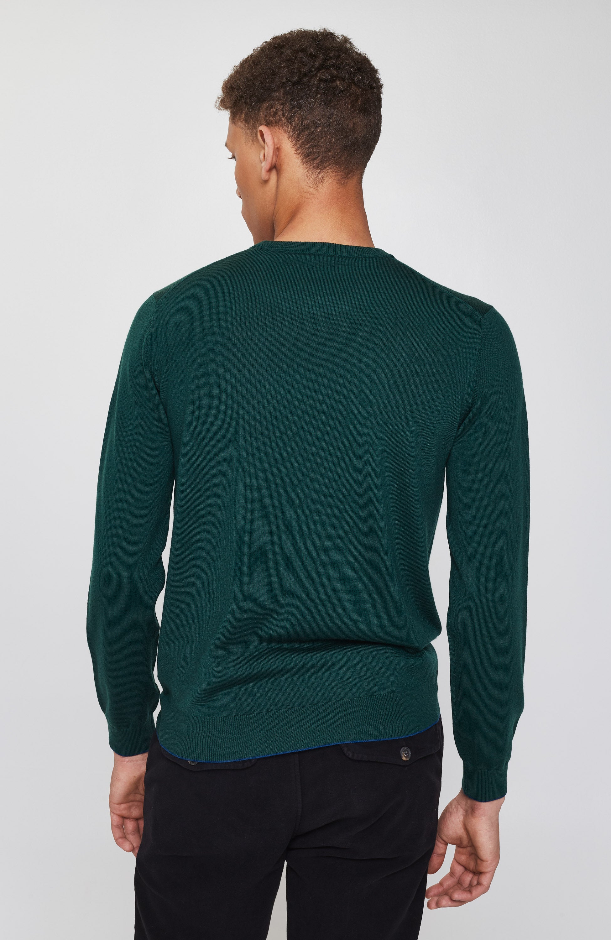 Aeronautica militare Green Roundneck merino wool sweater image 4