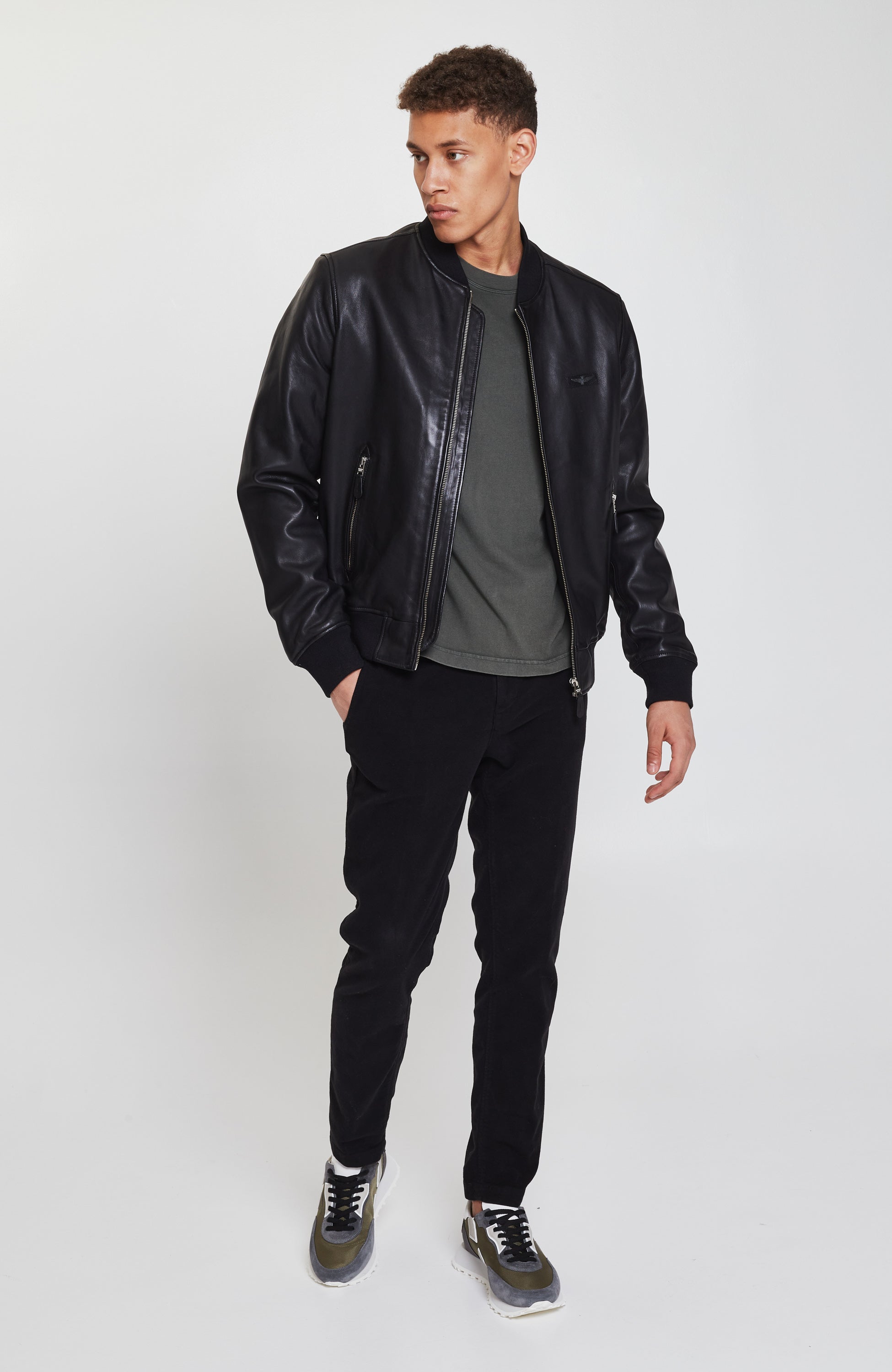 Aeronautica militare Black Leather bomber jacket image 8