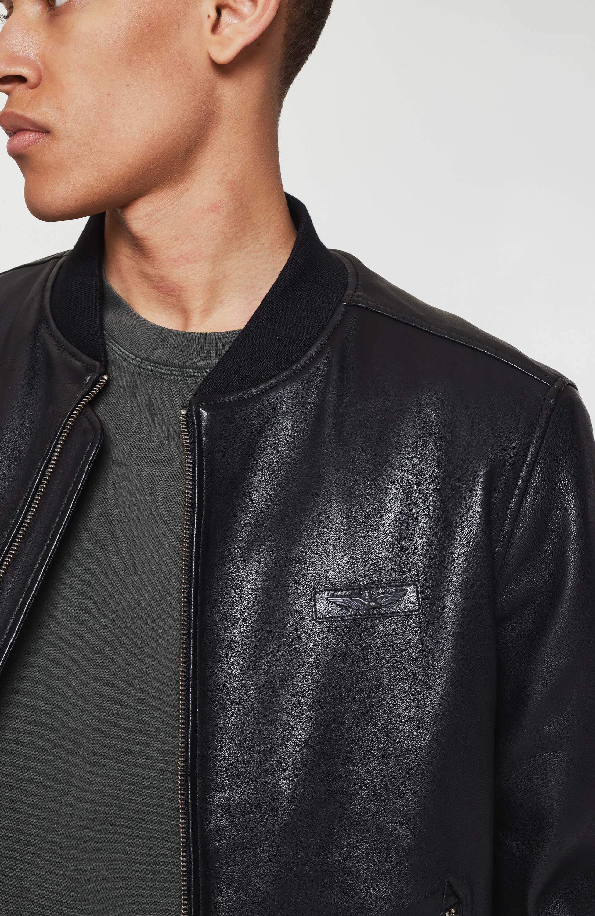 Aeronautica militare Black Leather bomber jacket image 5