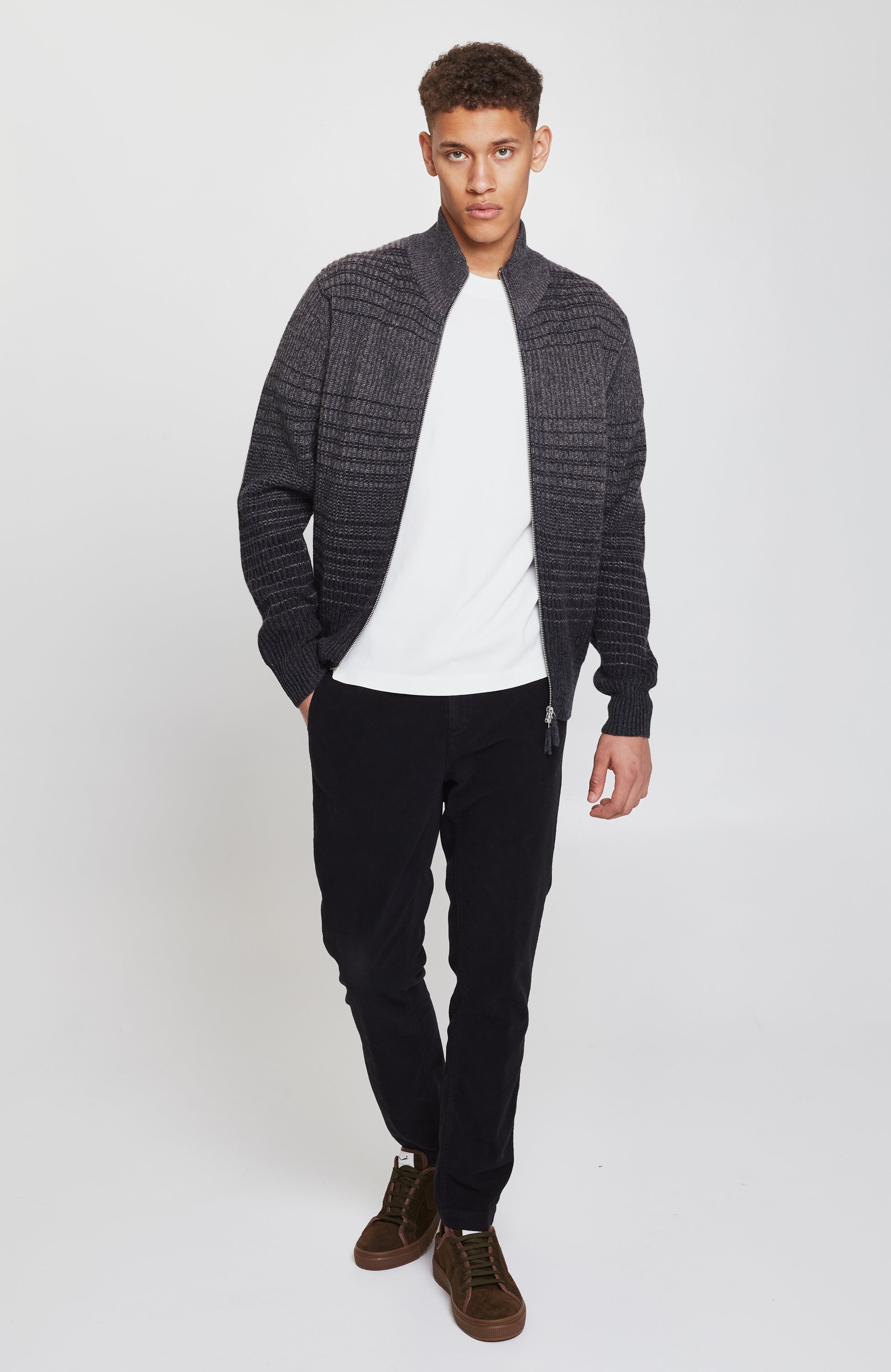 Ftc cashmere Brown Wzorzysty zapinany sweter image 5