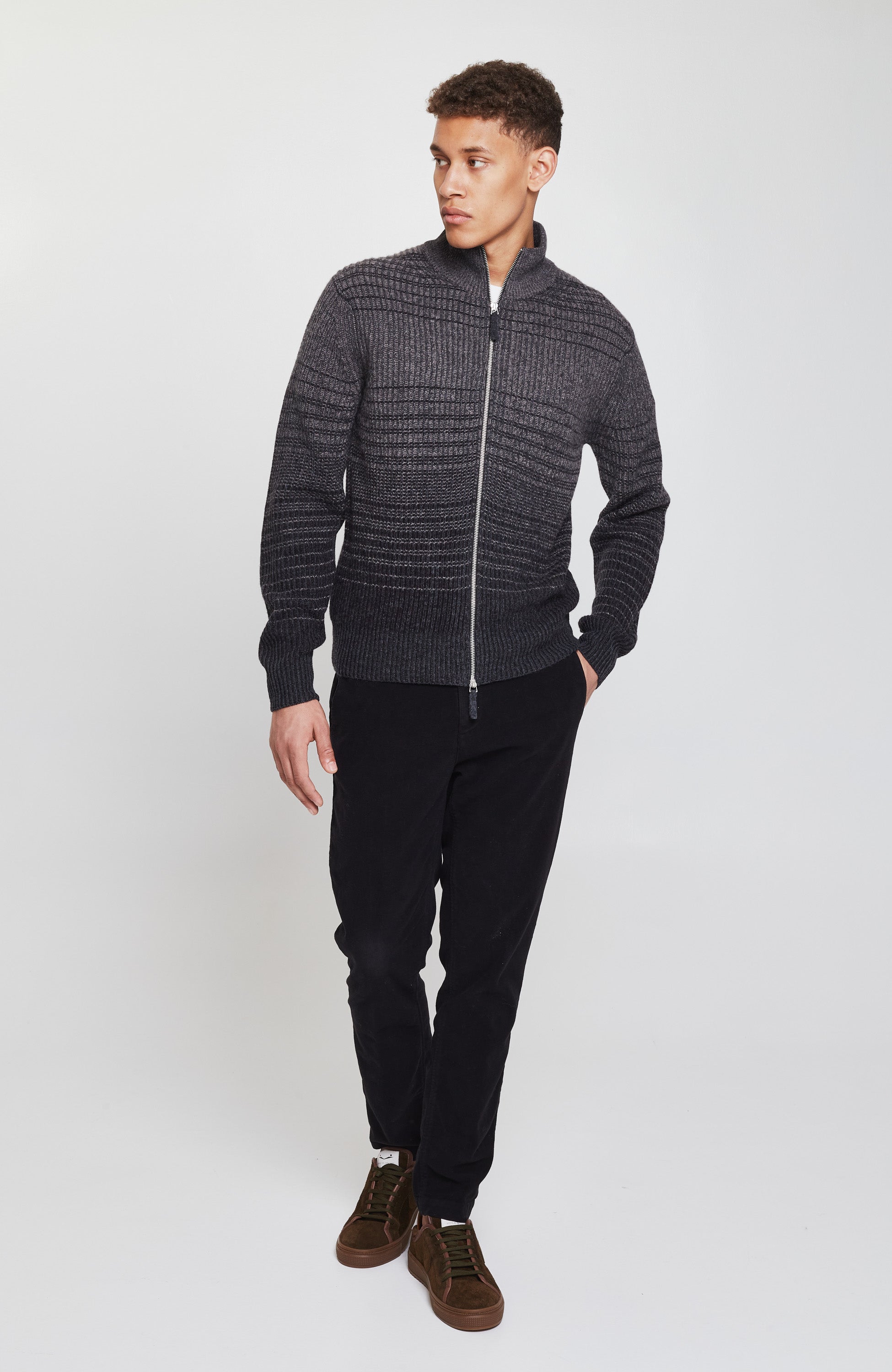Ftc cashmere Brown Wzorzysty zapinany sweter image 4