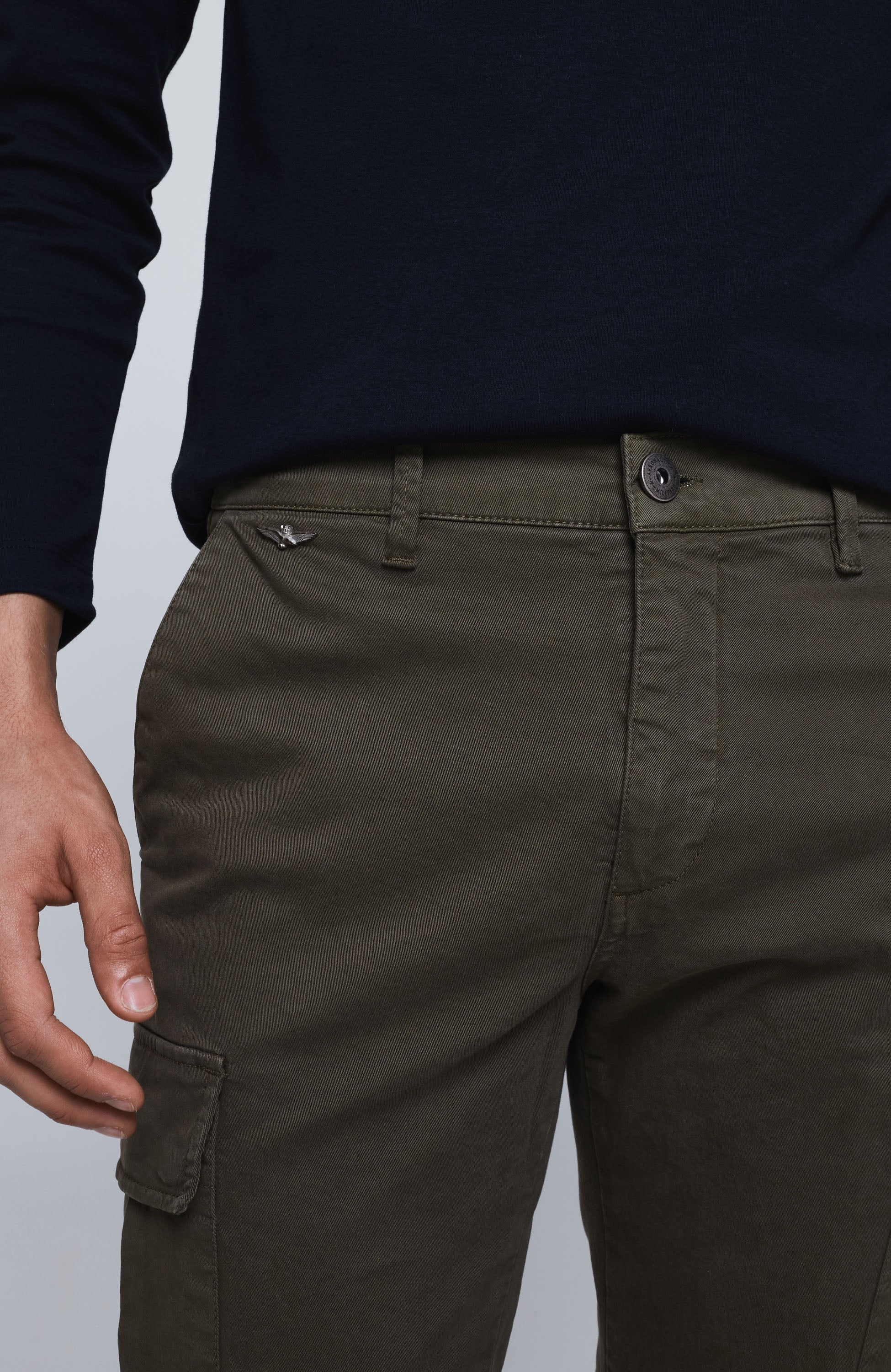 Aeronautica militare Green Cargo cotton trousers image 5