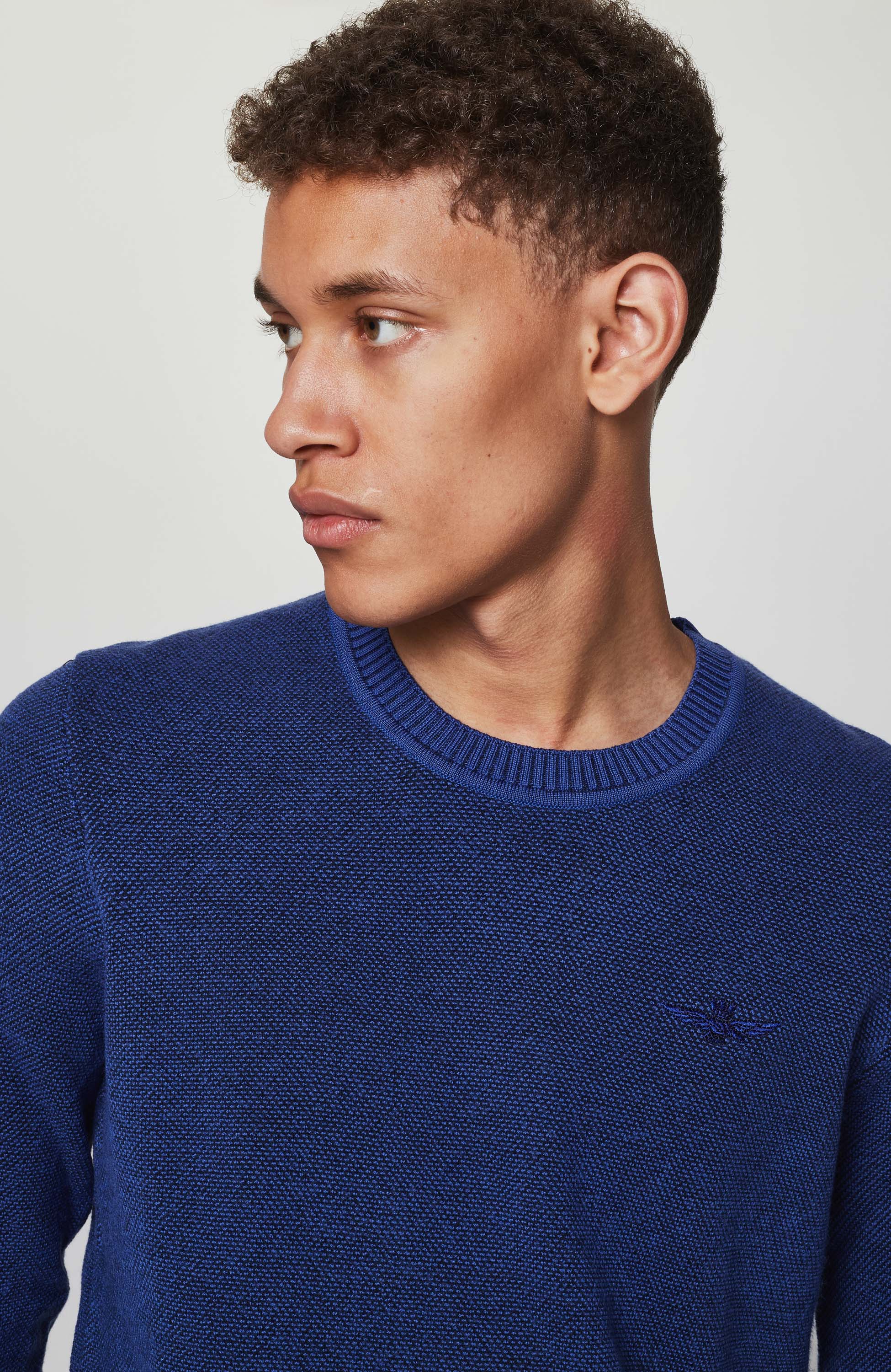 Aeronautica militare Blue Textured cotton sweater image 2