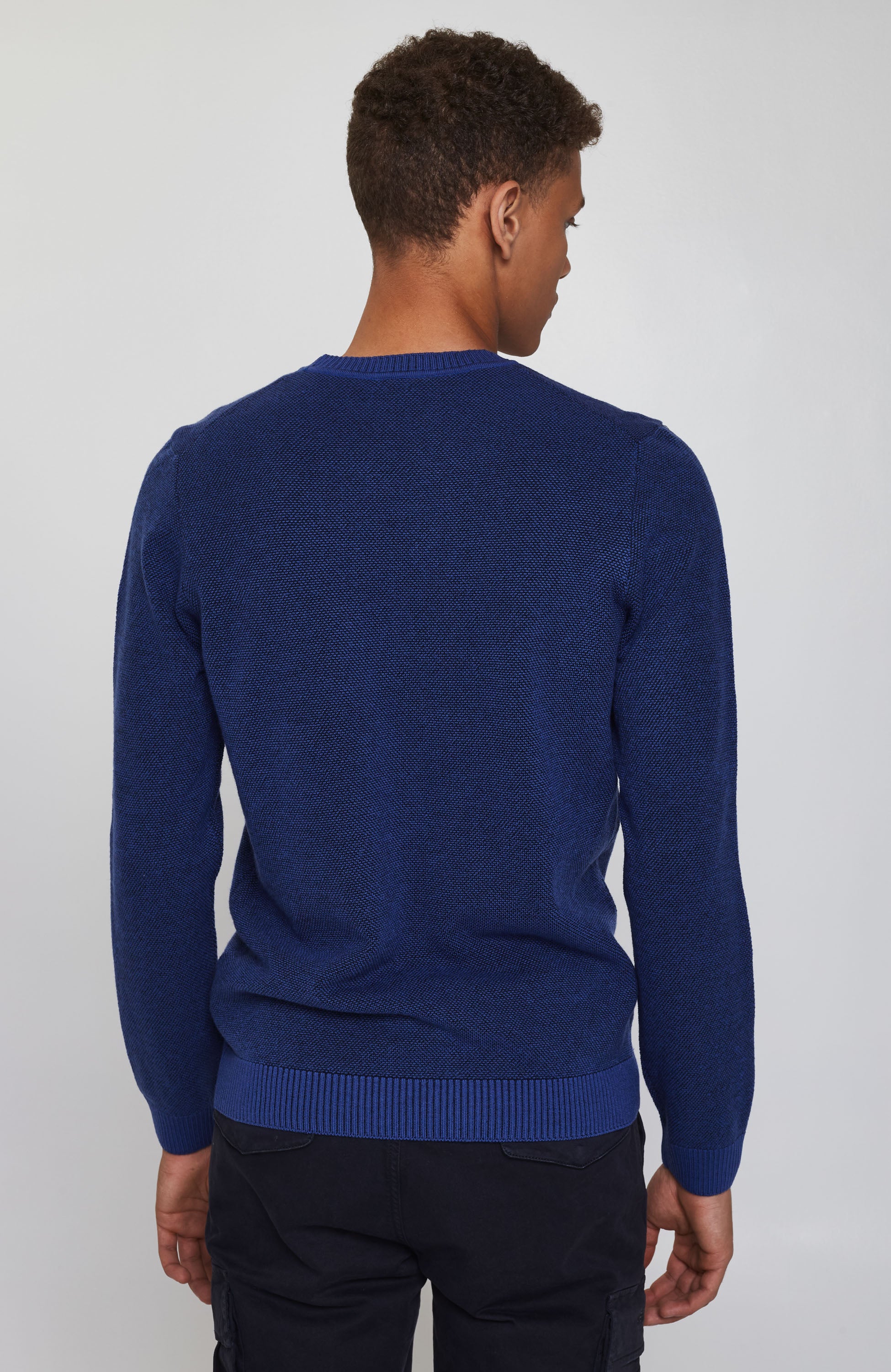 Aeronautica militare Blue Textured cotton sweater image 3