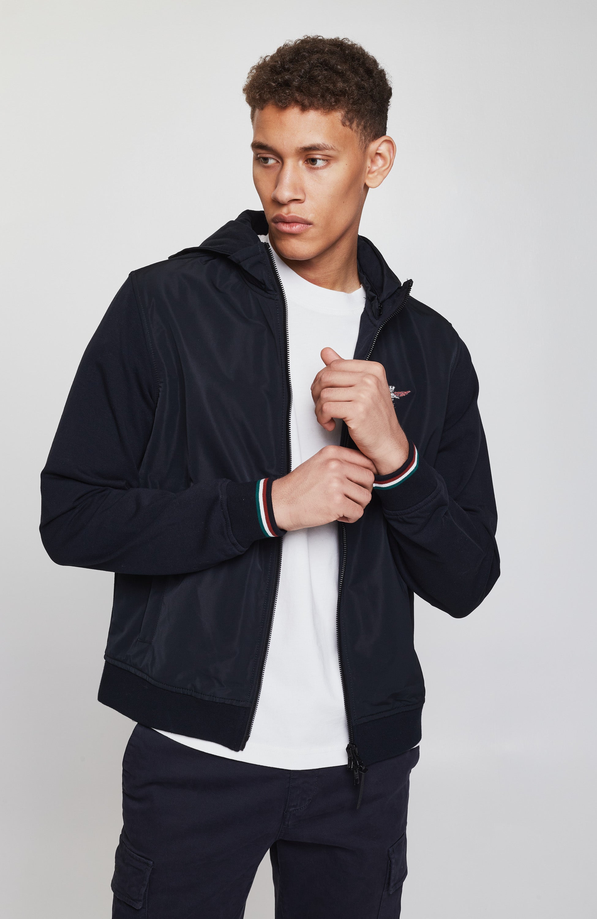 Aeronautica militare Navy Hooded fleece jacket image 3