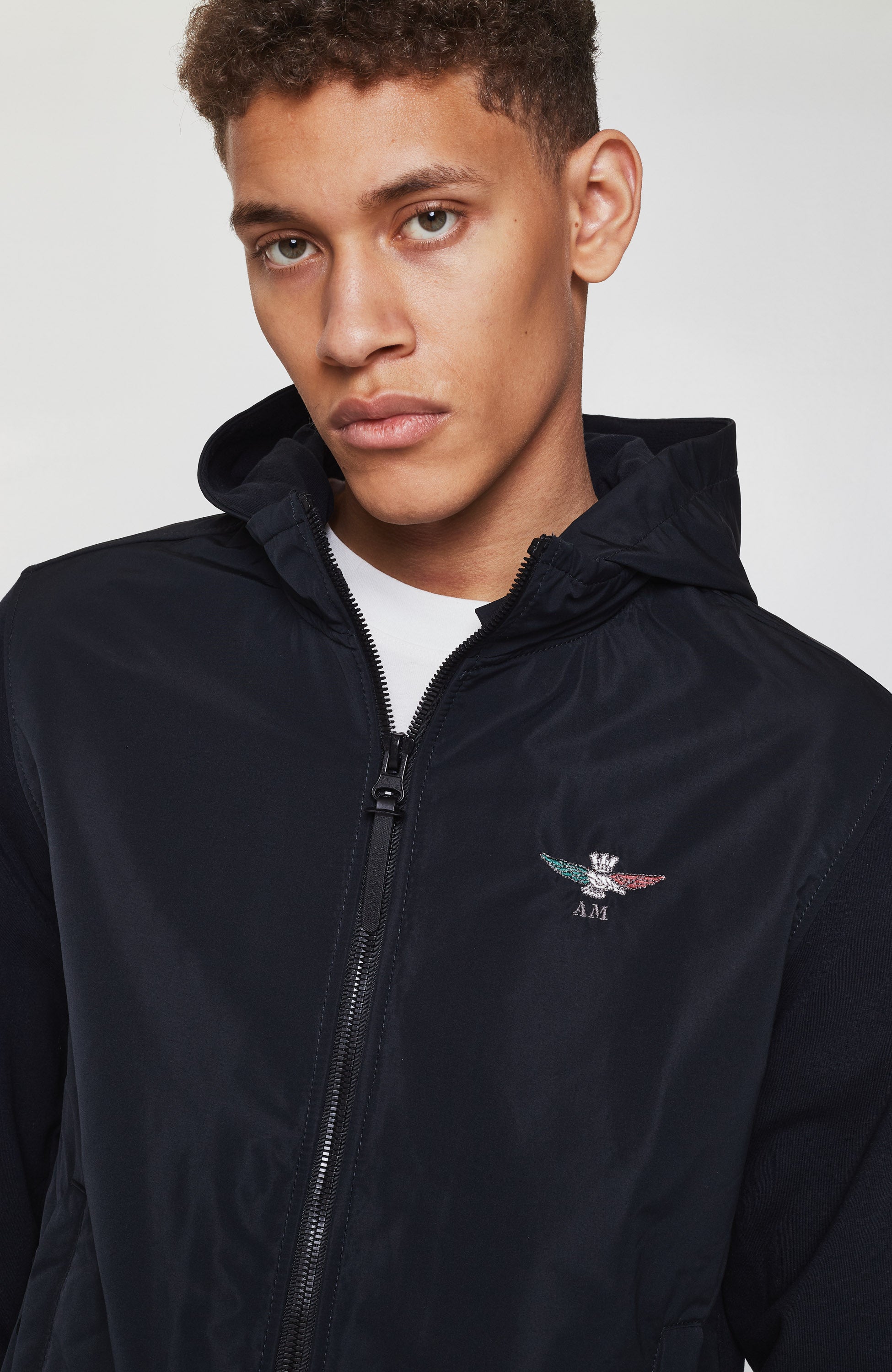 Aeronautica militare Navy Hooded fleece jacket image 2