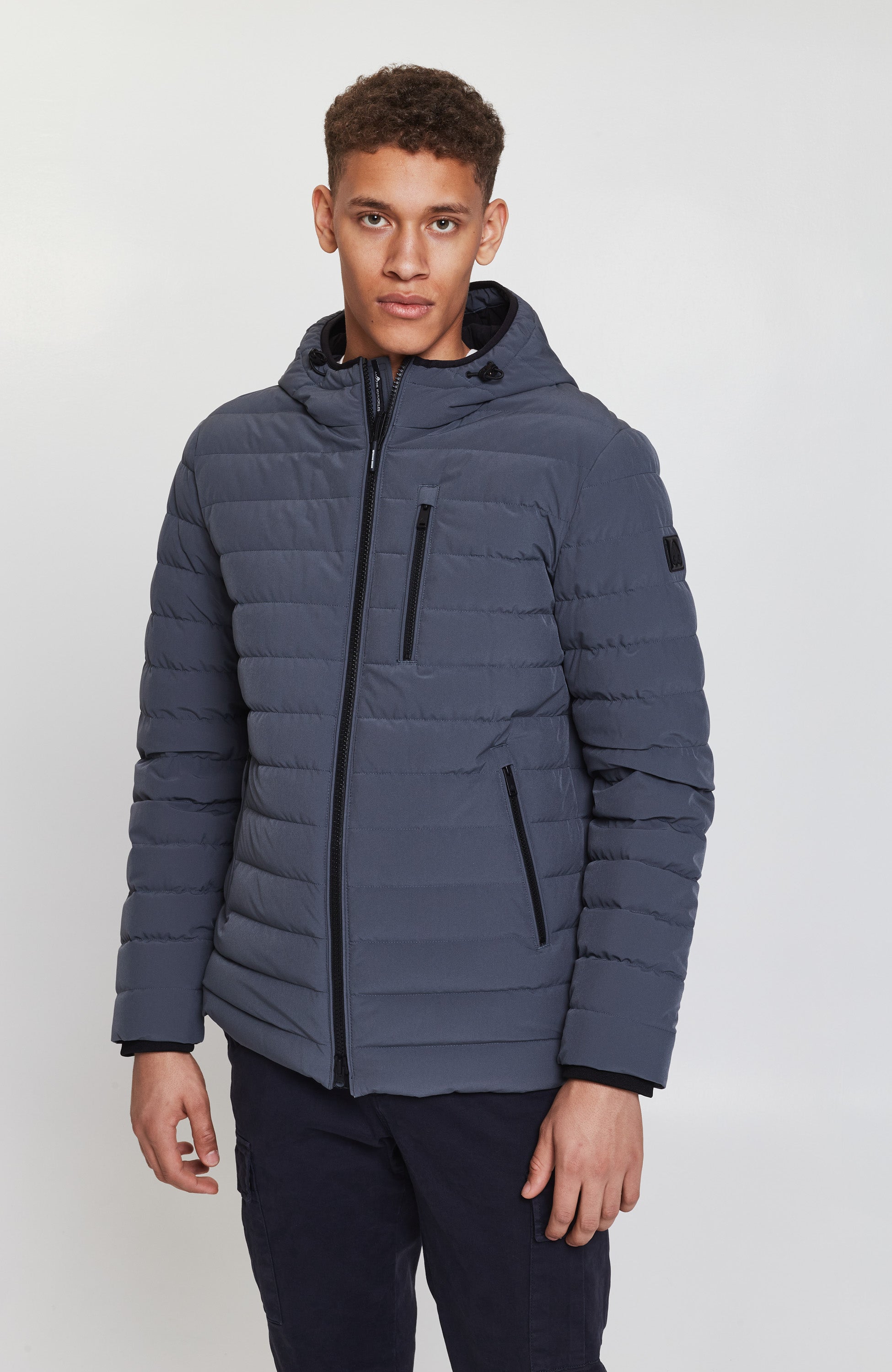 Moose knuckles Grey Lightweight hooded down jacket fullcrest image 1