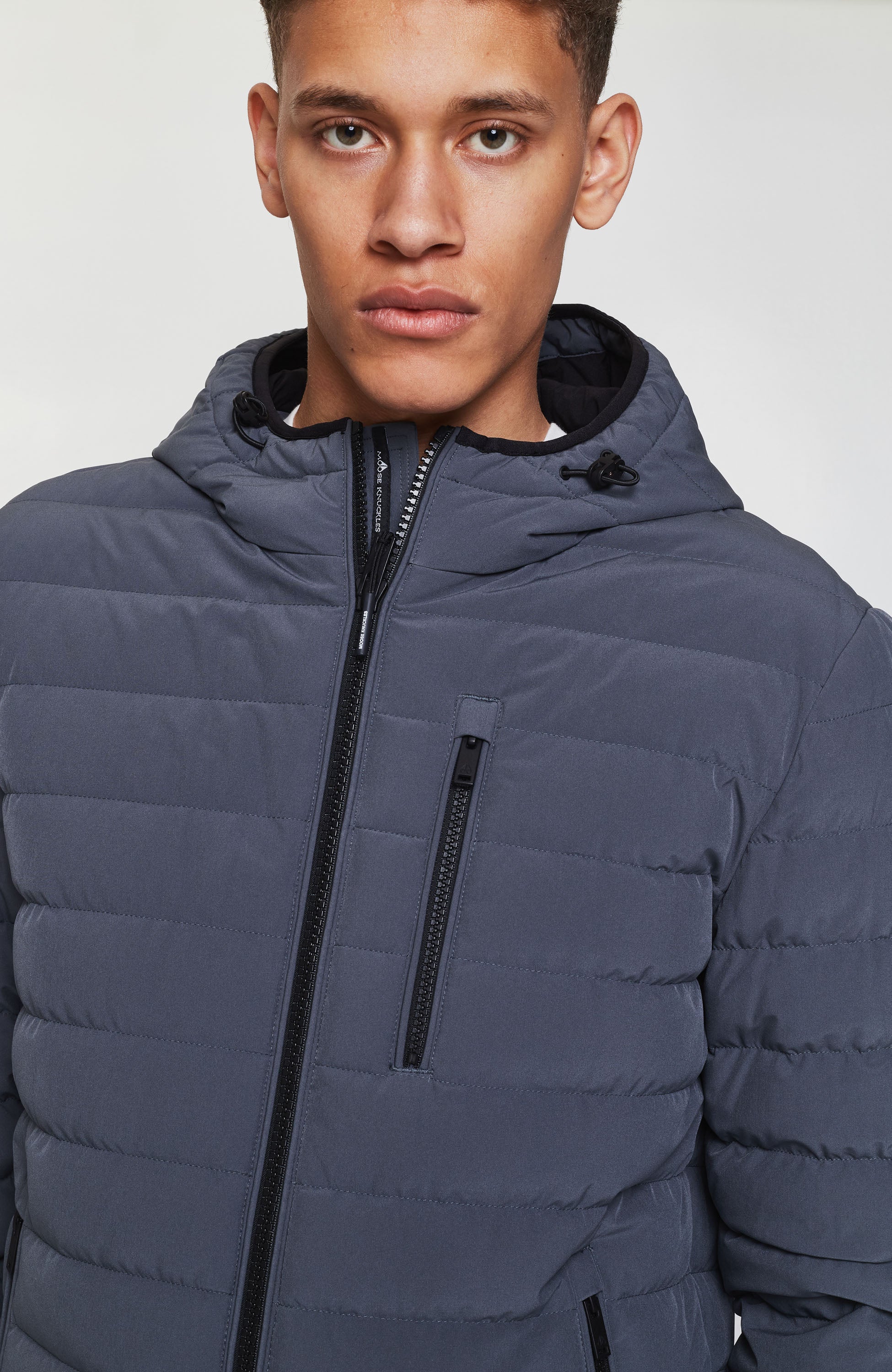 Moose knuckles Grey Lightweight hooded down jacket fullcrest image 4