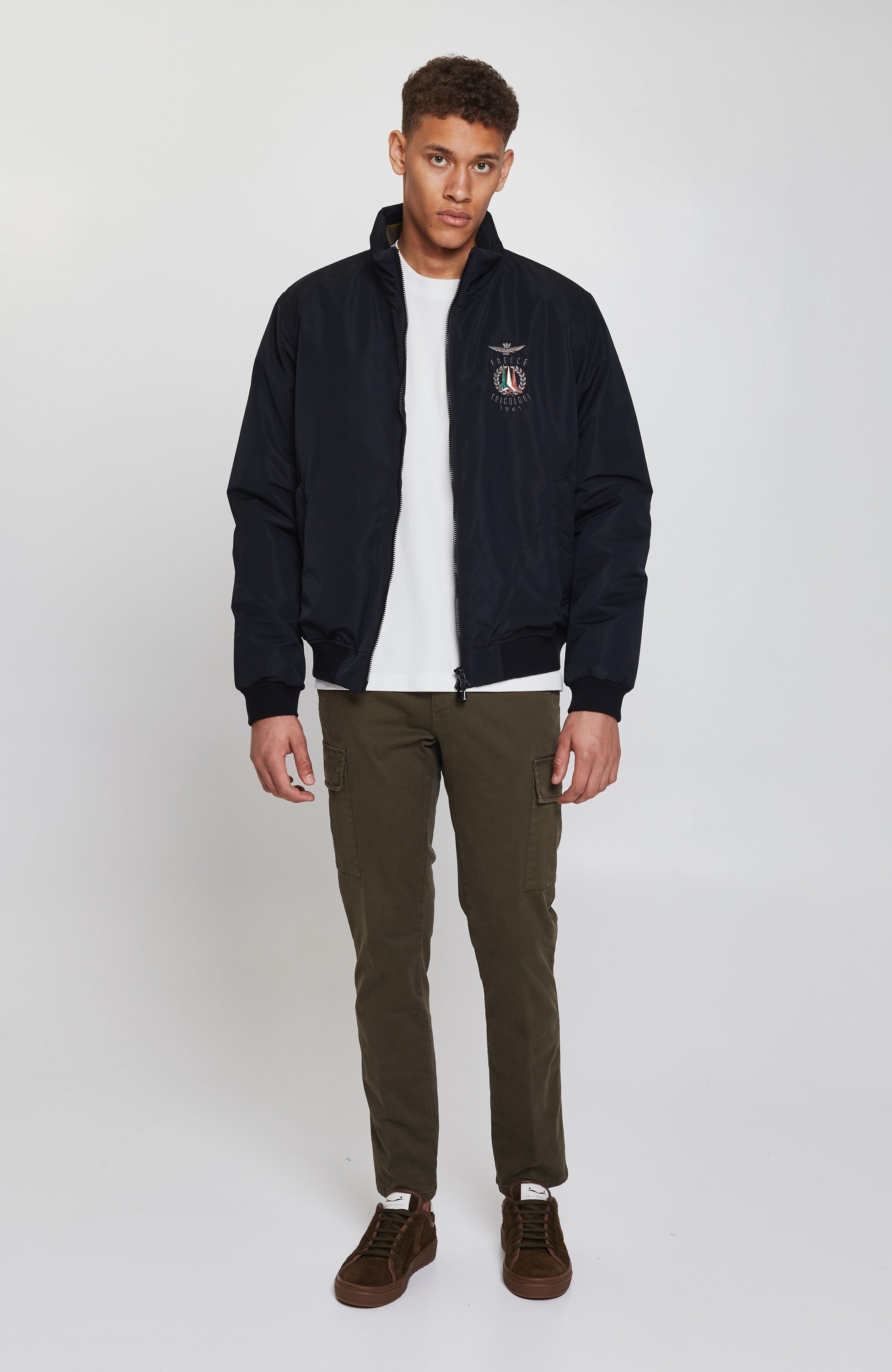 Aeronautica militare Black Emblem-embroidered padded jacket image 8