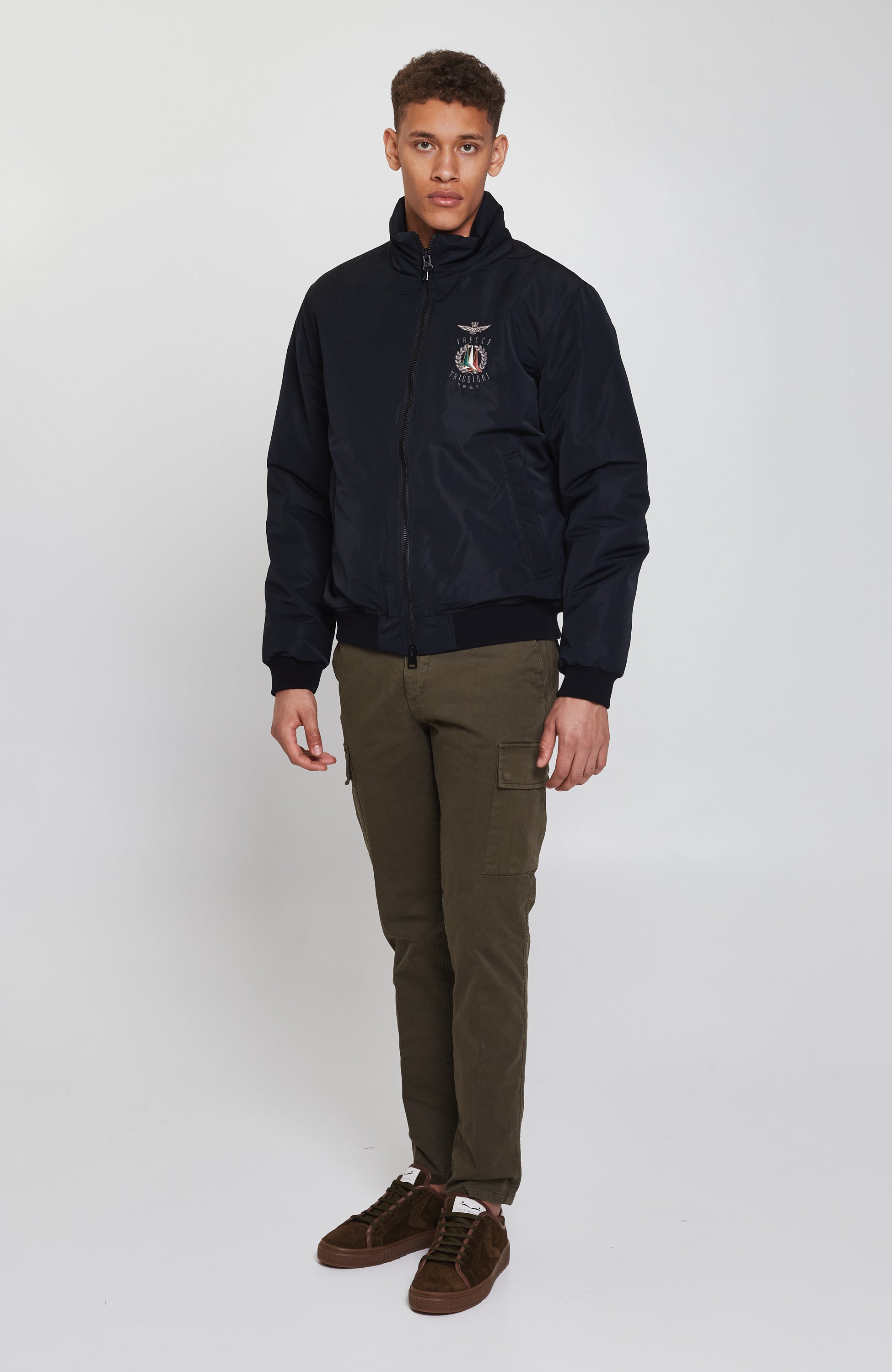 Aeronautica militare Black Emblem-embroidered padded jacket image 9