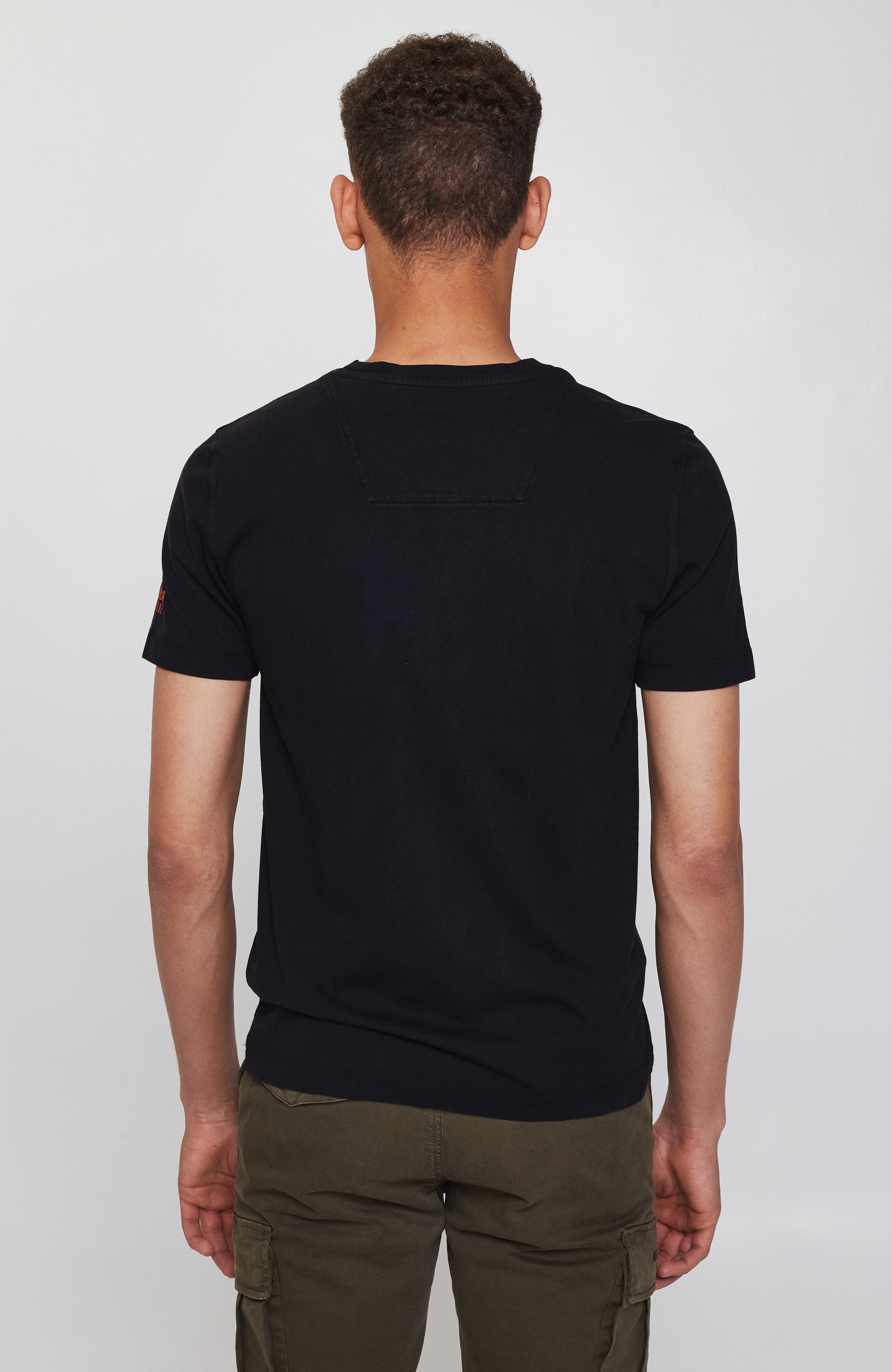 Aeronautica militare Black Flocked printed t-shirt image 3