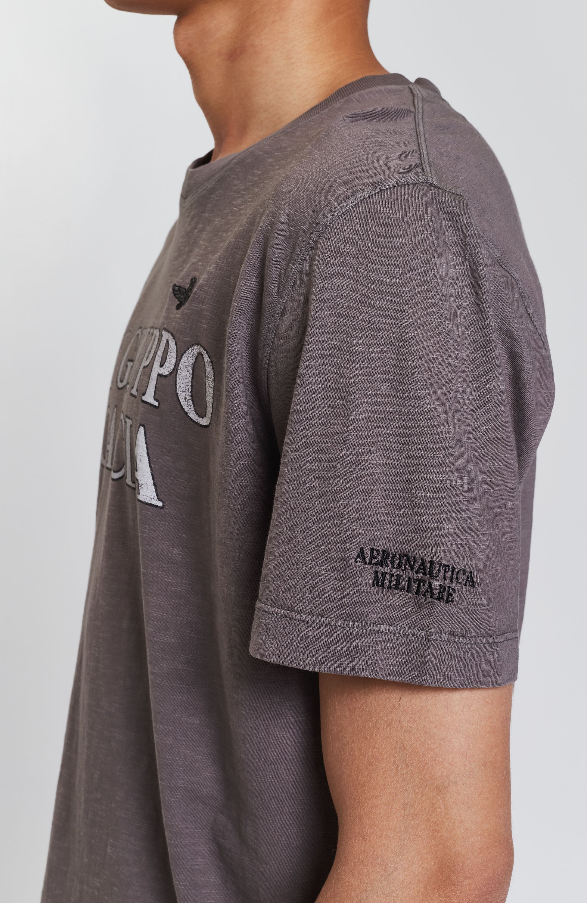 Aeronautica militare Grey Double-sided print t-shirt image 4