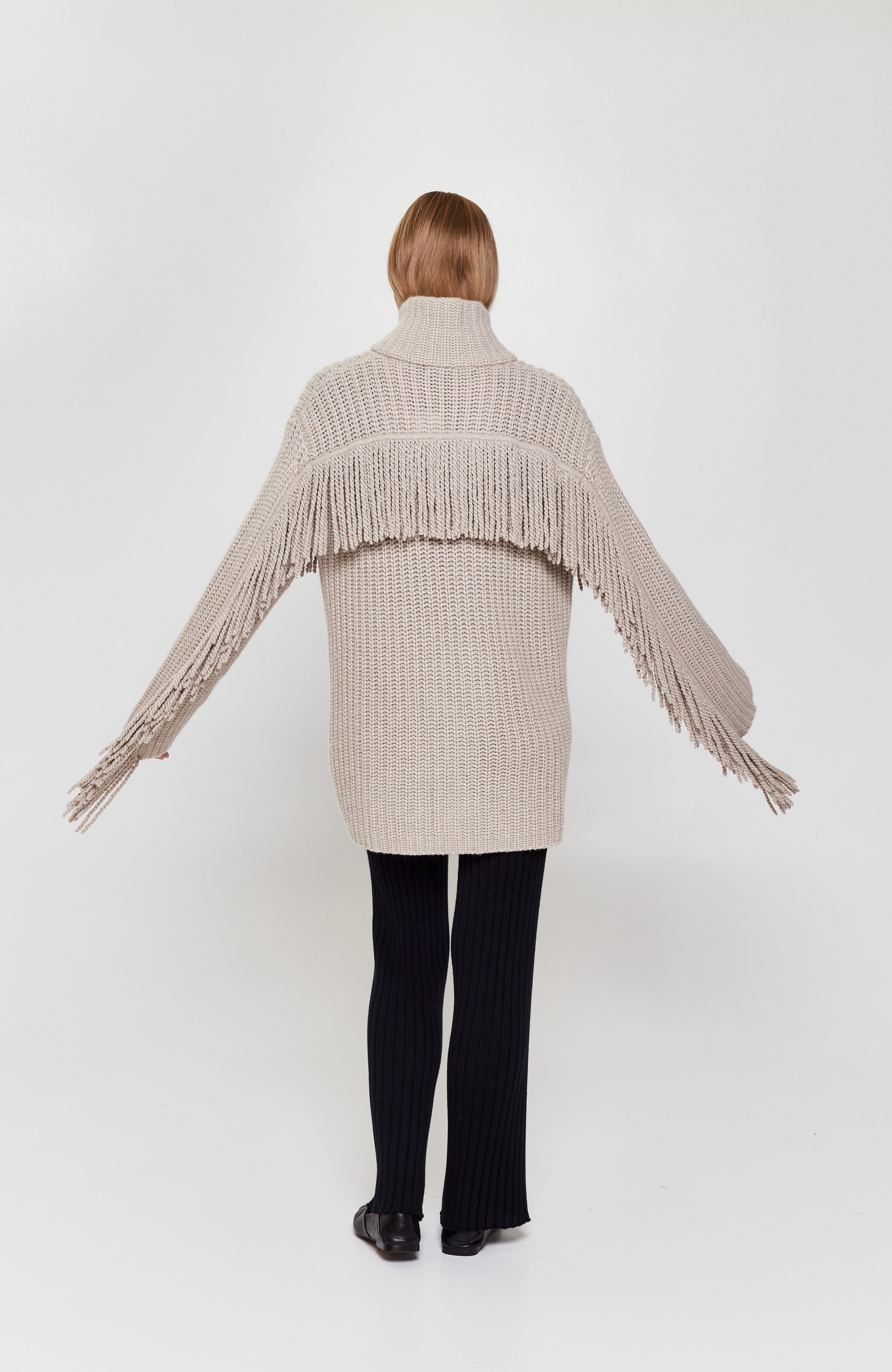 Lisa yang Neutral Fringed knit cardigan elisa image 6