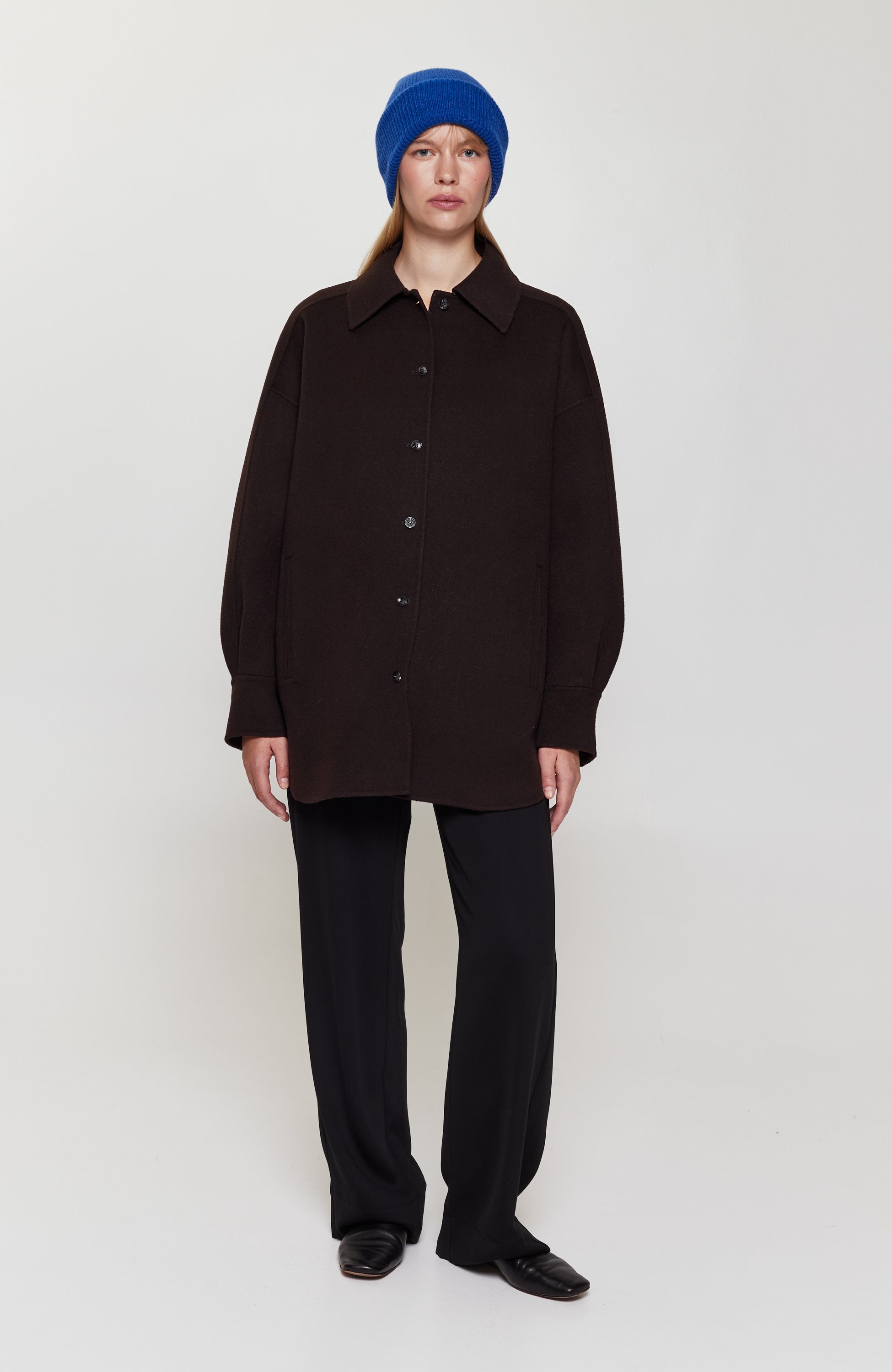 House of dagmar Brown Oversize wool shirt jacket dakota image 6