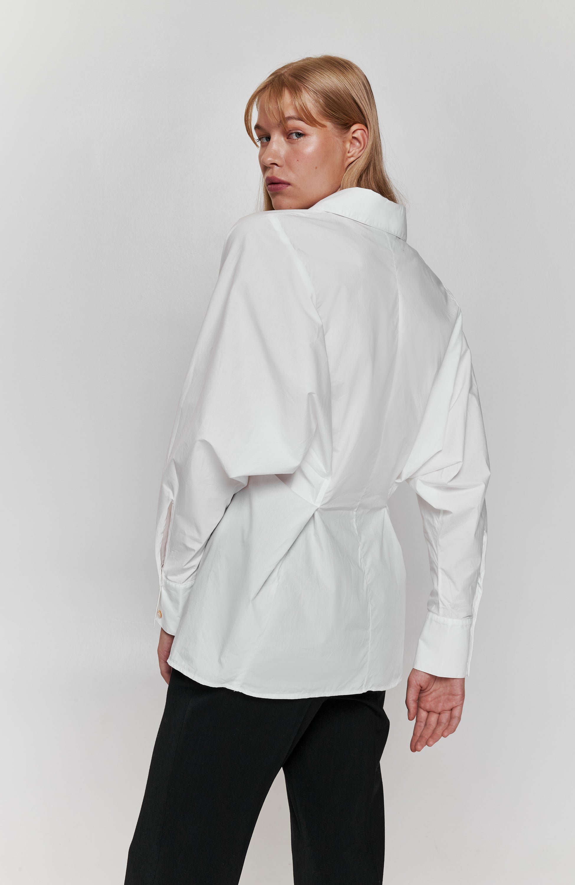 Erika cavallini White Dart fold cotton shirt image 5