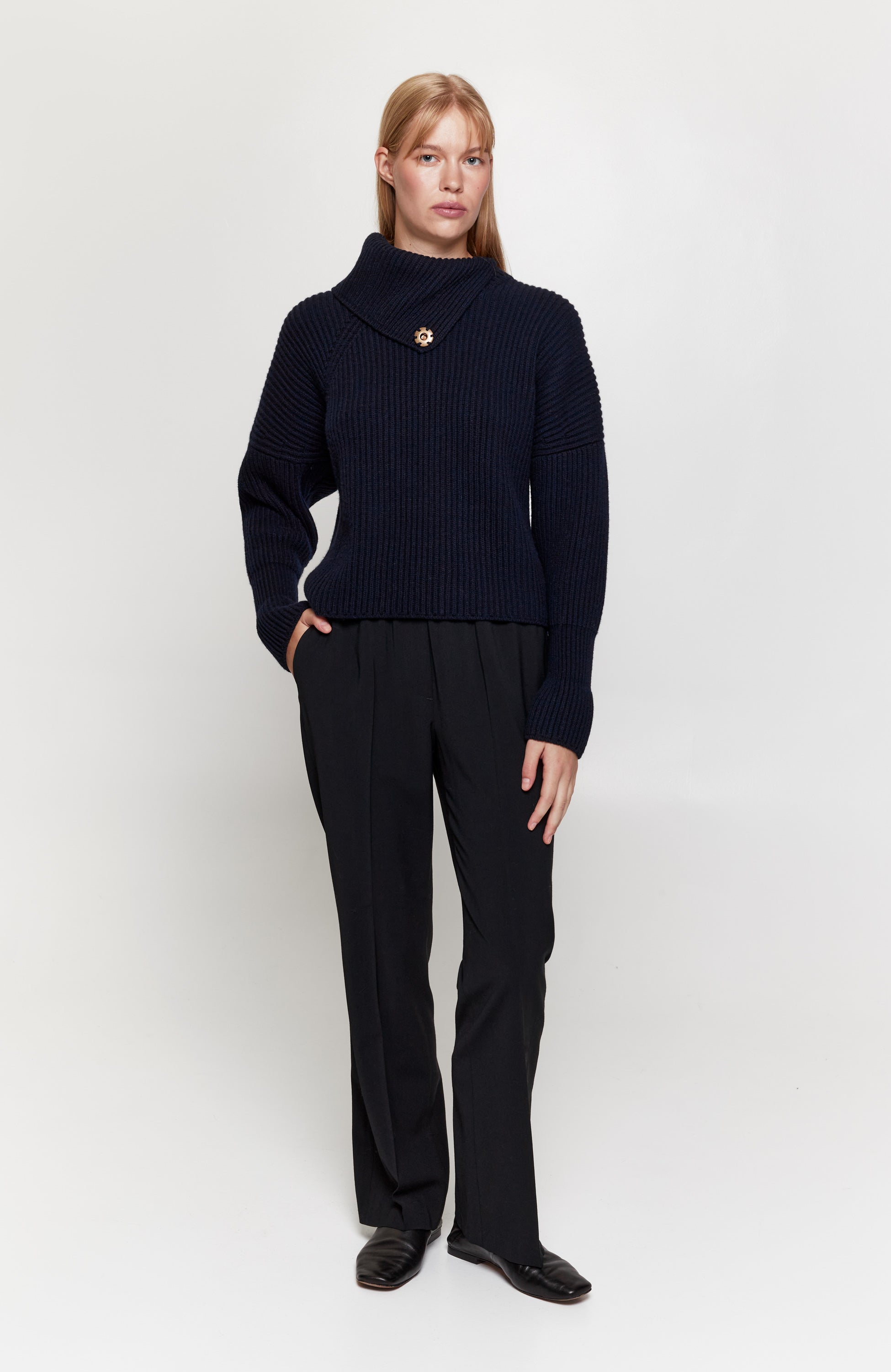 Erika cavallini Navy Lai kootud sviiter image 7
