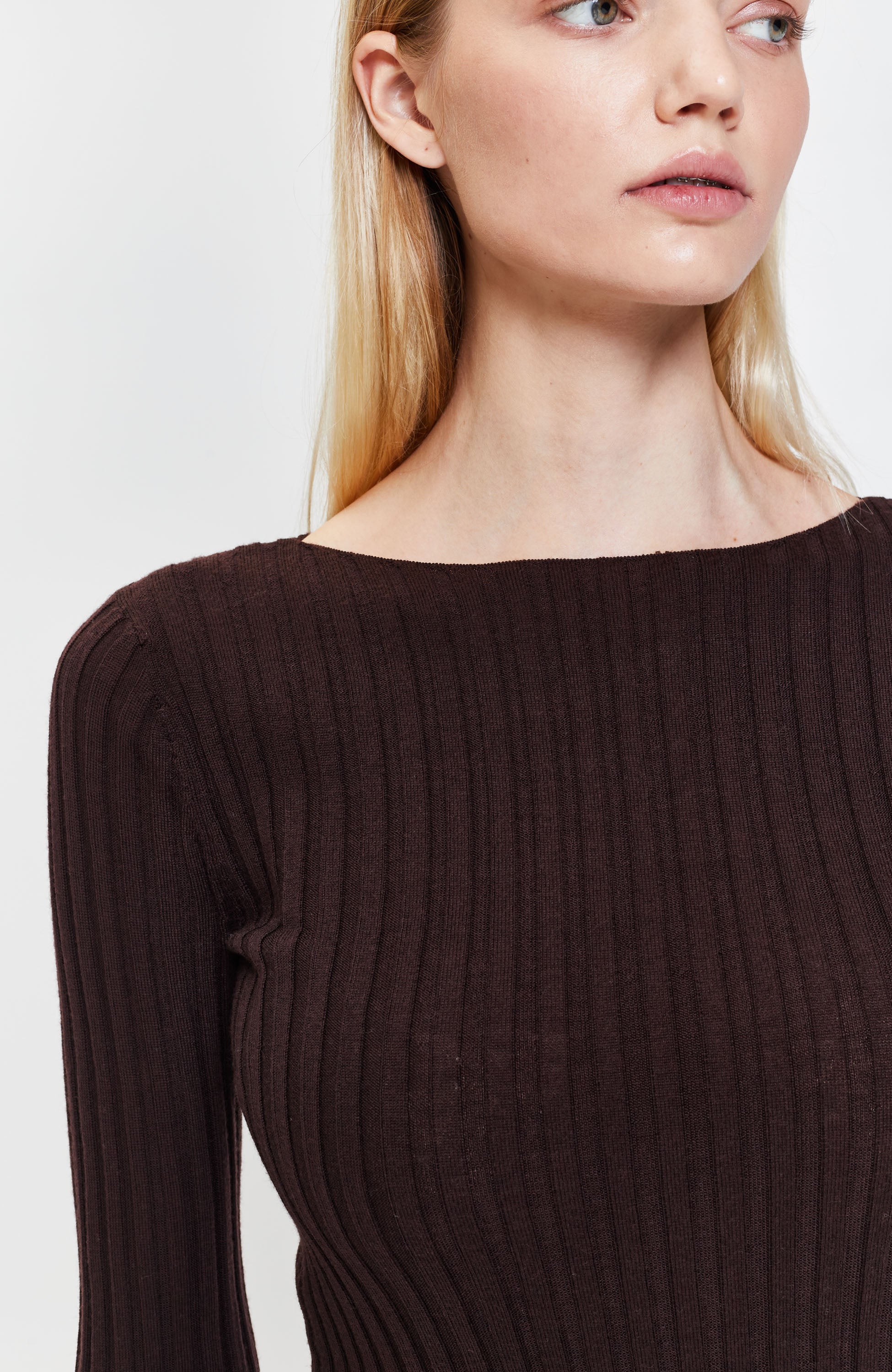 House of dagmar Brown Fine knit ribbed top winslet image 3