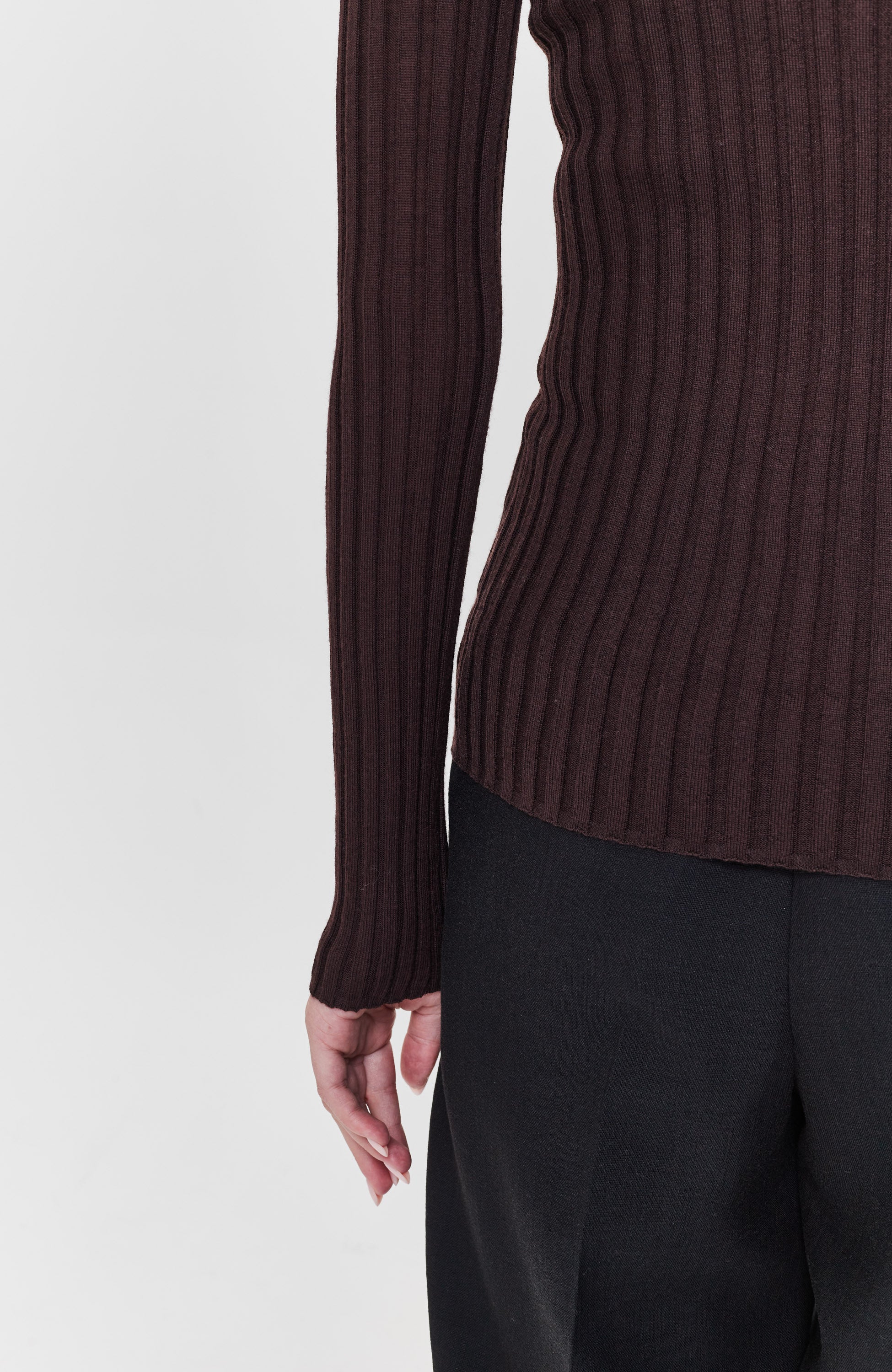 House of dagmar Brown Fine knit ribbed top winslet image 5