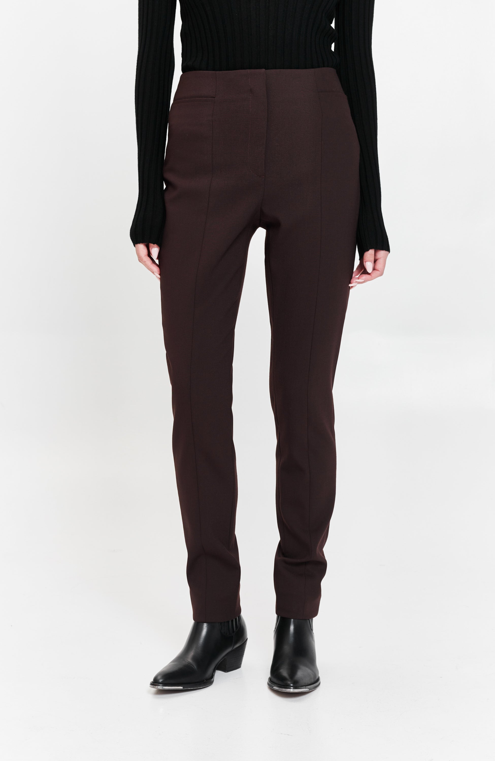 House of dagmar Brown High-rise straight trousers romy image 3