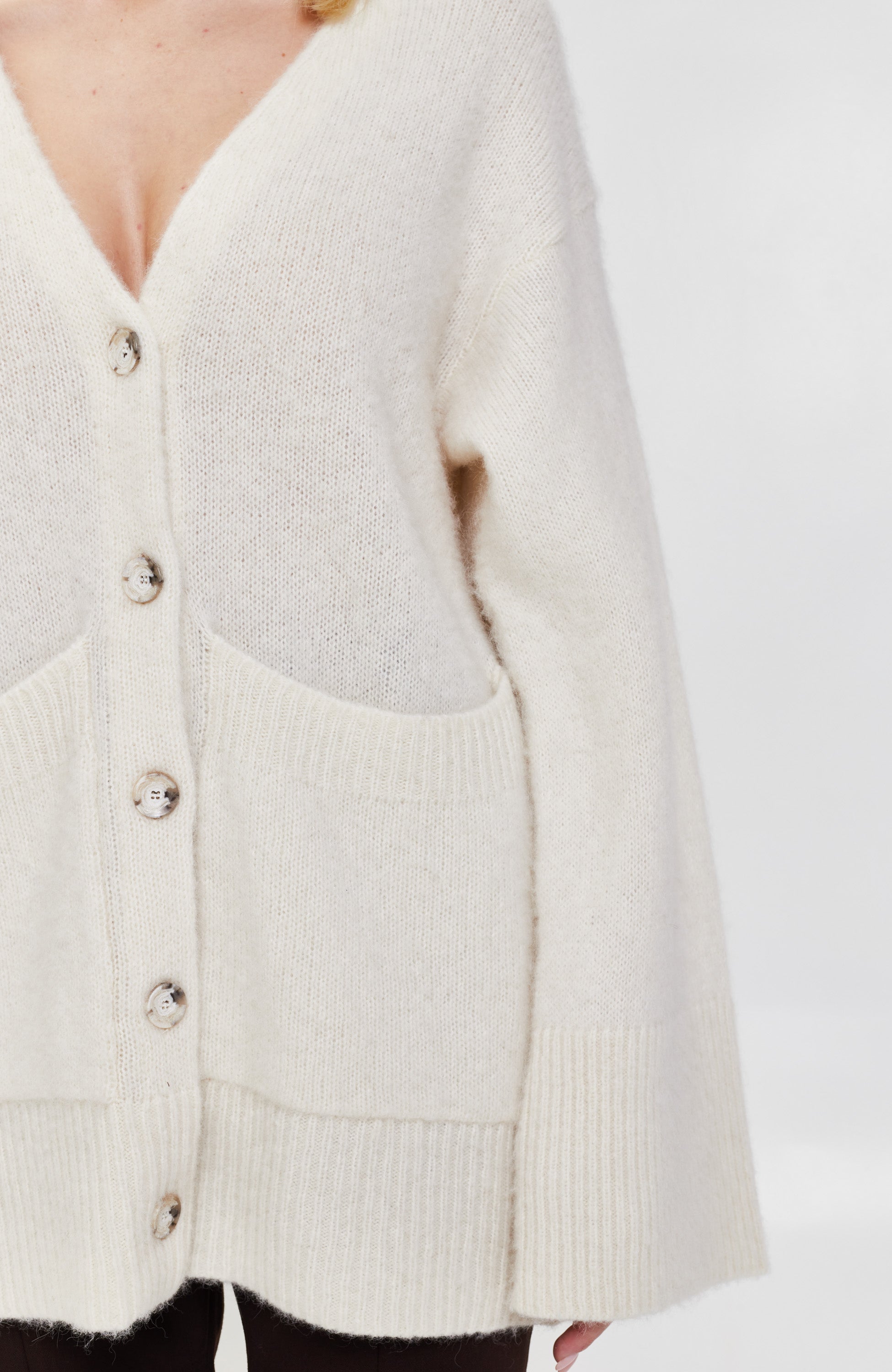 House of dagmar Neutral Textured wide-sleeve cardigan linn image 4
