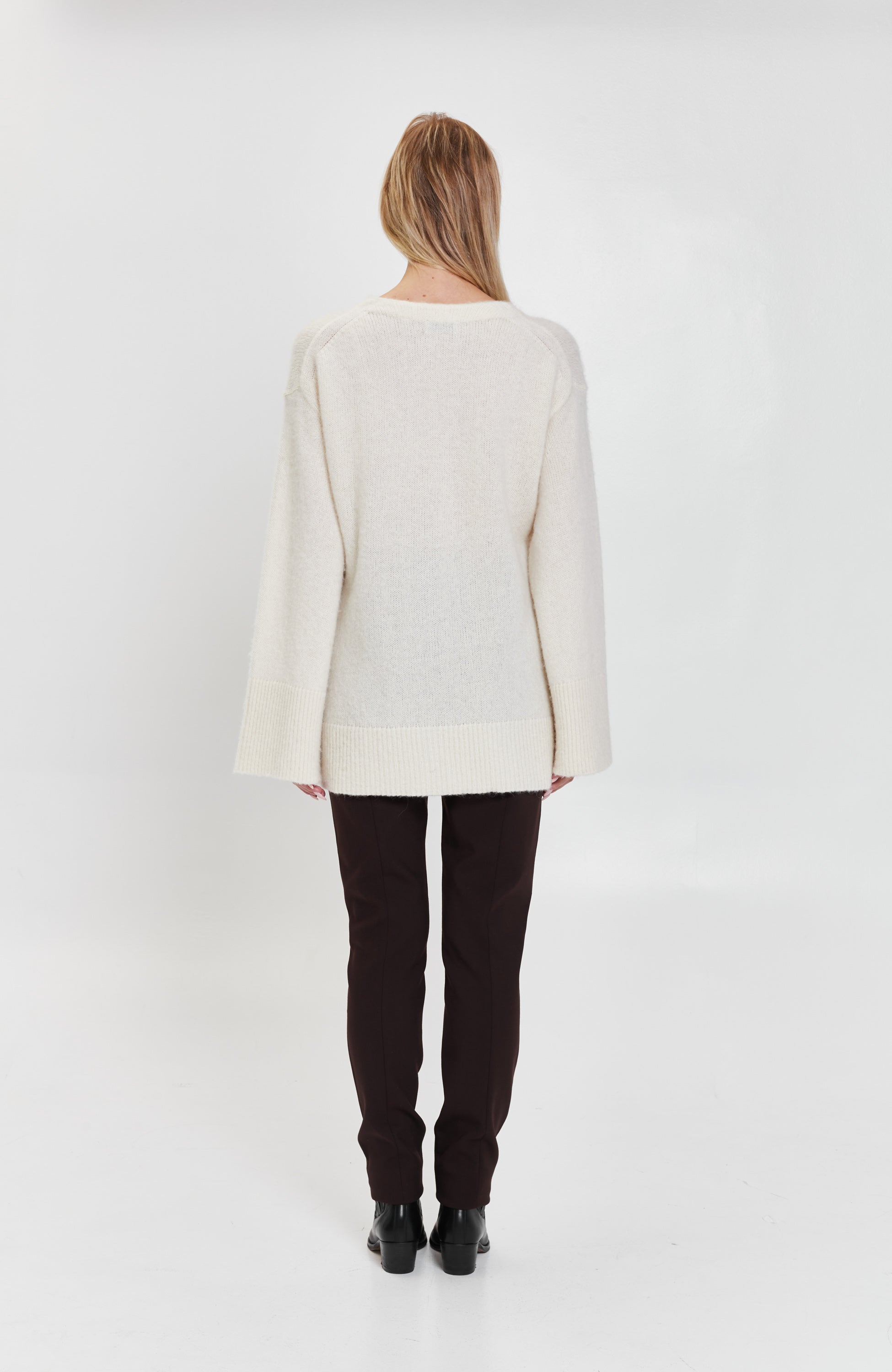 House of dagmar Neutral Textured wide-sleeve cardigan linn image 5
