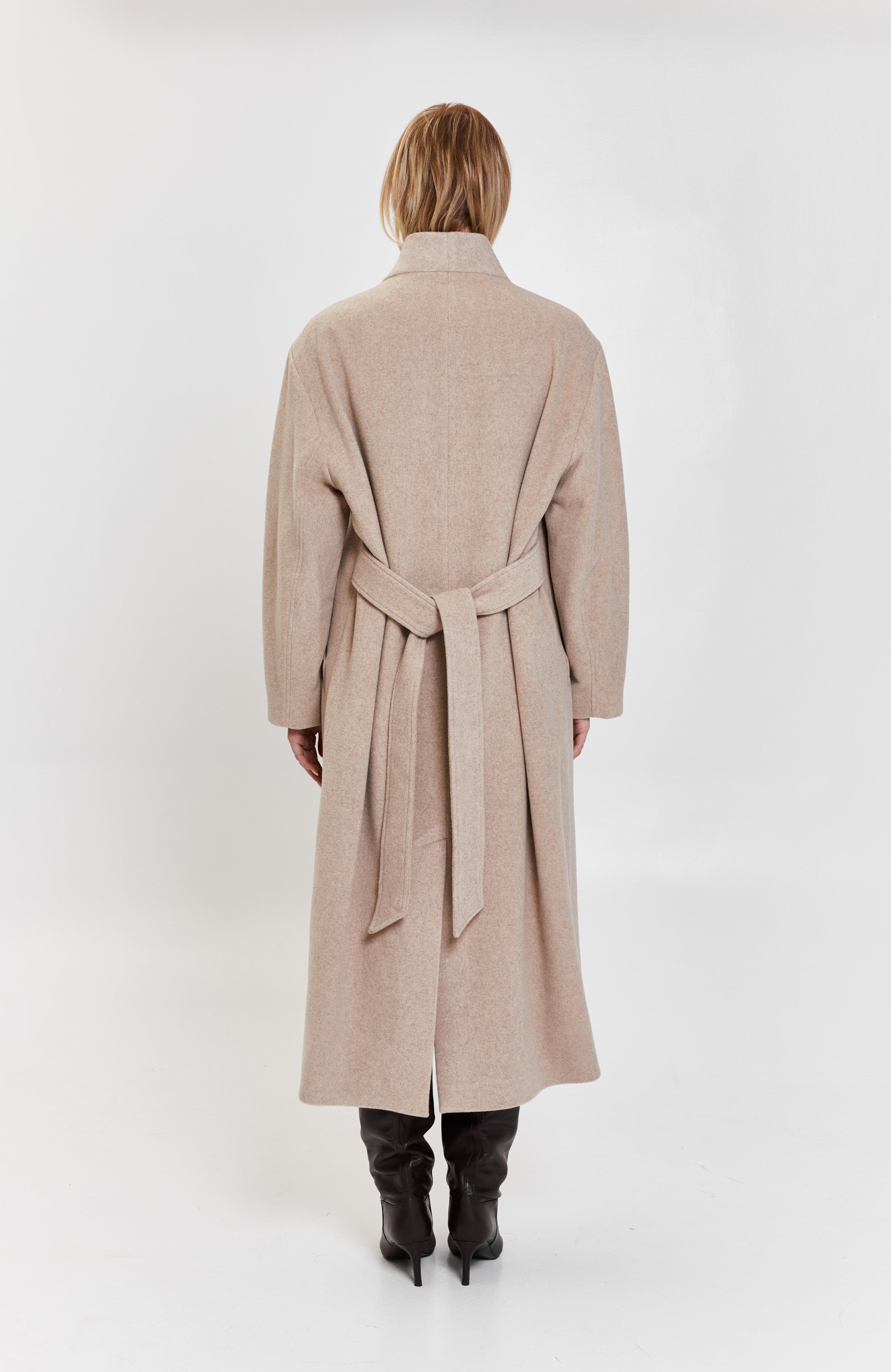 House of dagmar Beige Belted relaxed coat cameron image 4