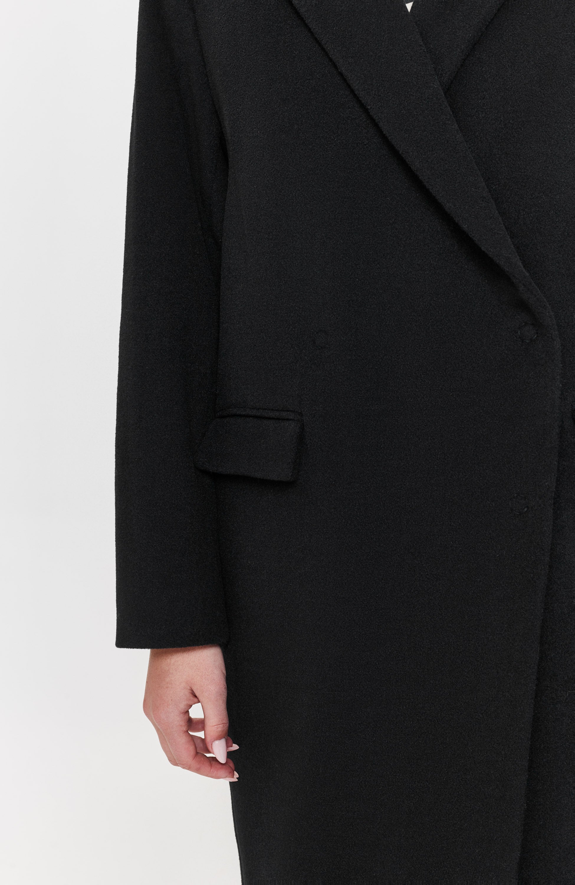 House of dagmar Black Double-breasted wool coat anissa image 8
