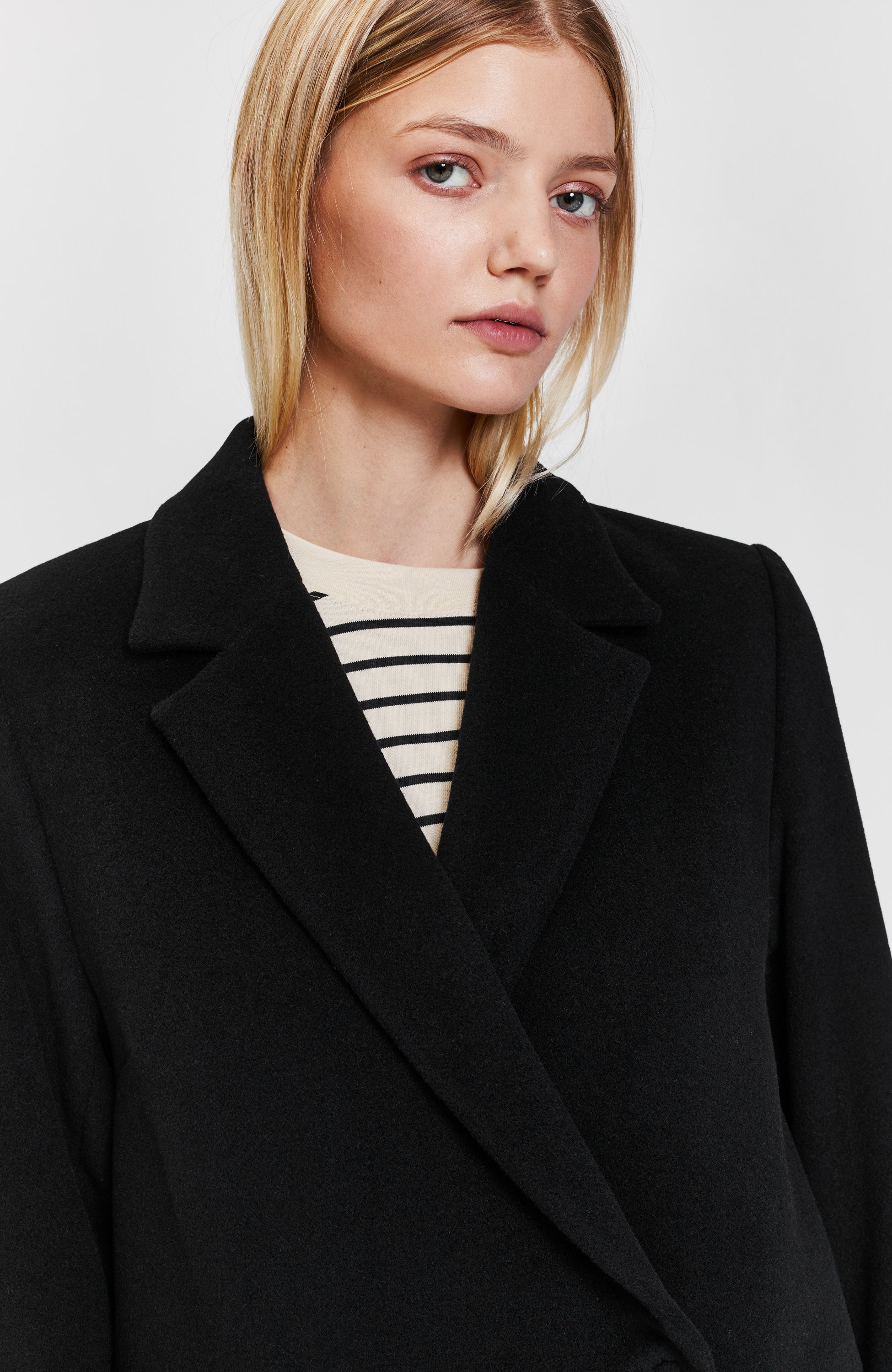 House of dagmar Black Double-breasted wool coat anissa image 3