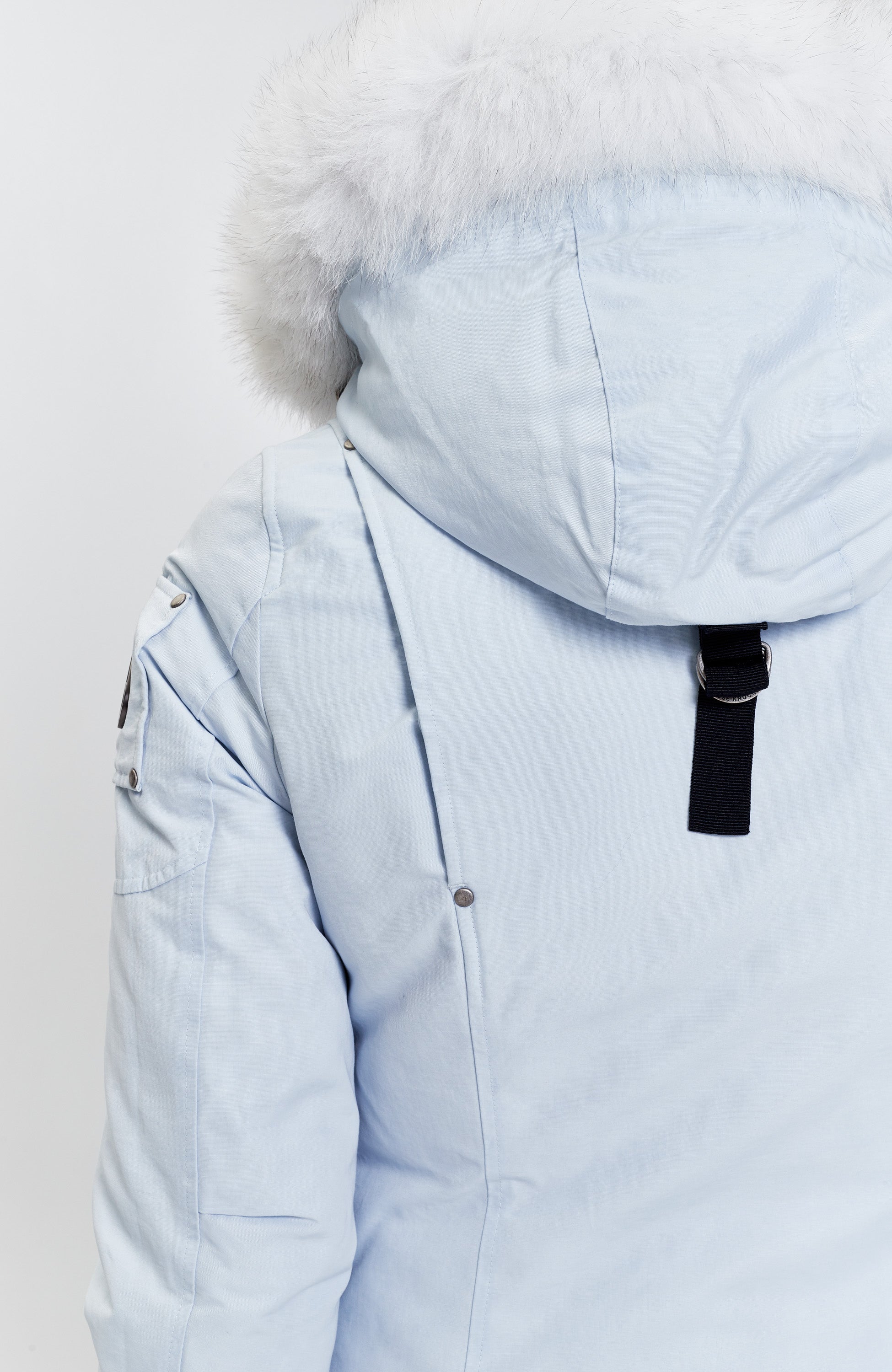 Moose knuckles Blue Fur-trim down parka sunwapta image 7
