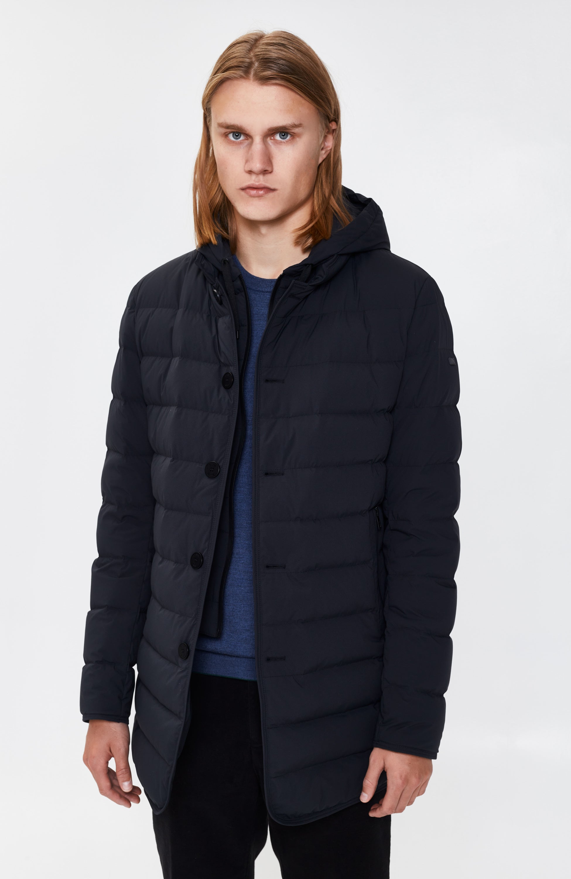 Duno Blue Detachable hood down jacket loft hoody image 3