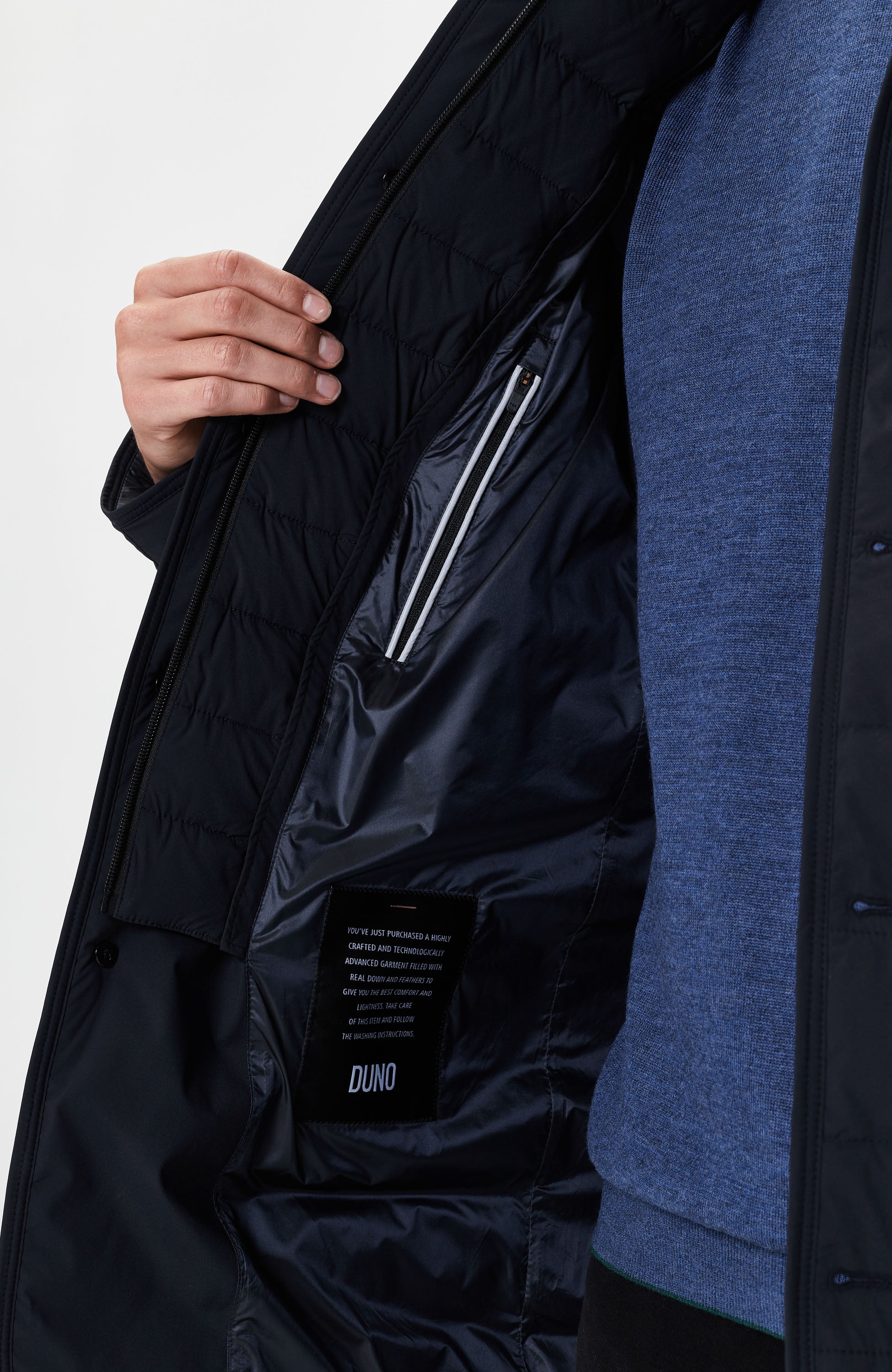 Duno Blue Detachable hood down jacket loft hoody image 10