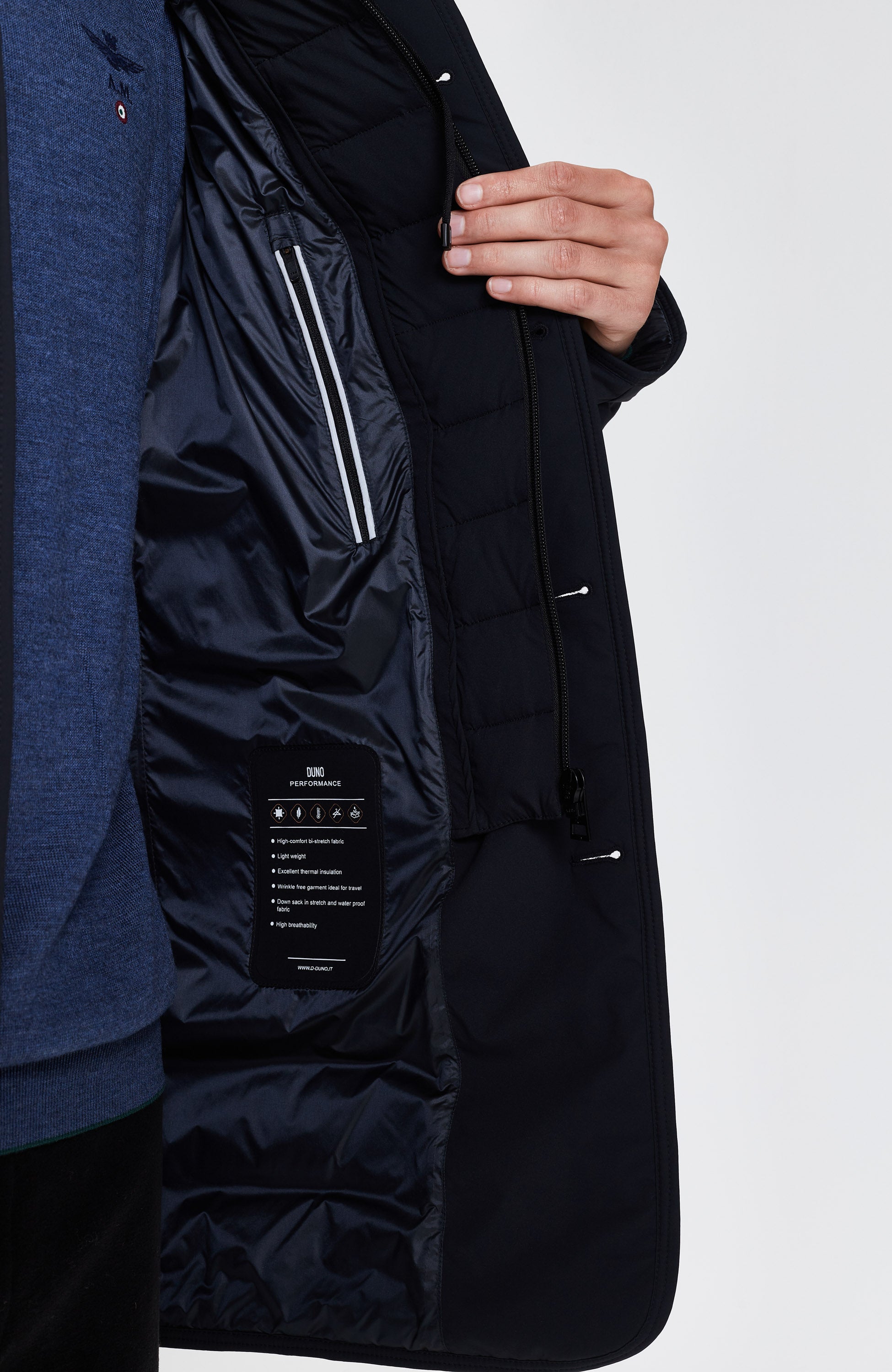 Duno Blue Detachable hood down jacket loft hoody image 12
