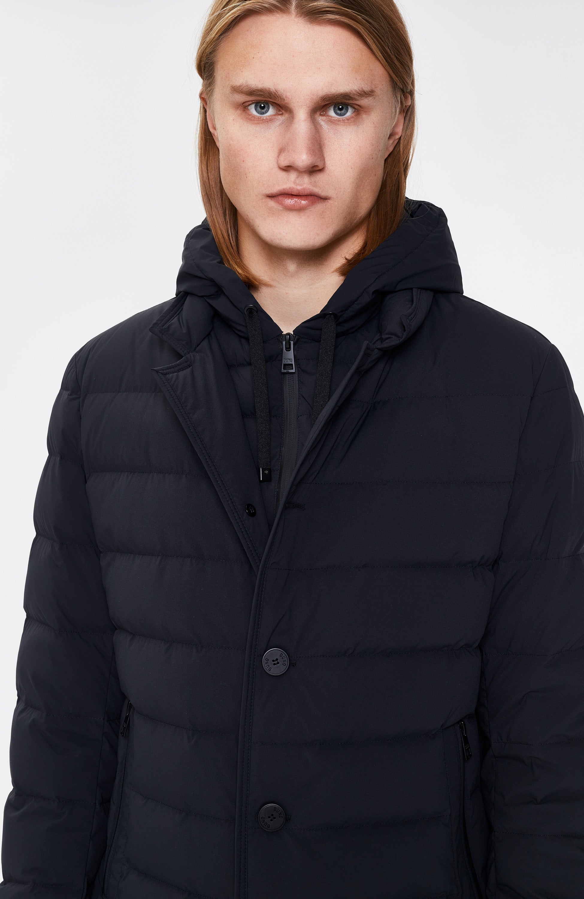 Duno Blue Detachable hood down jacket loft hoody image 6