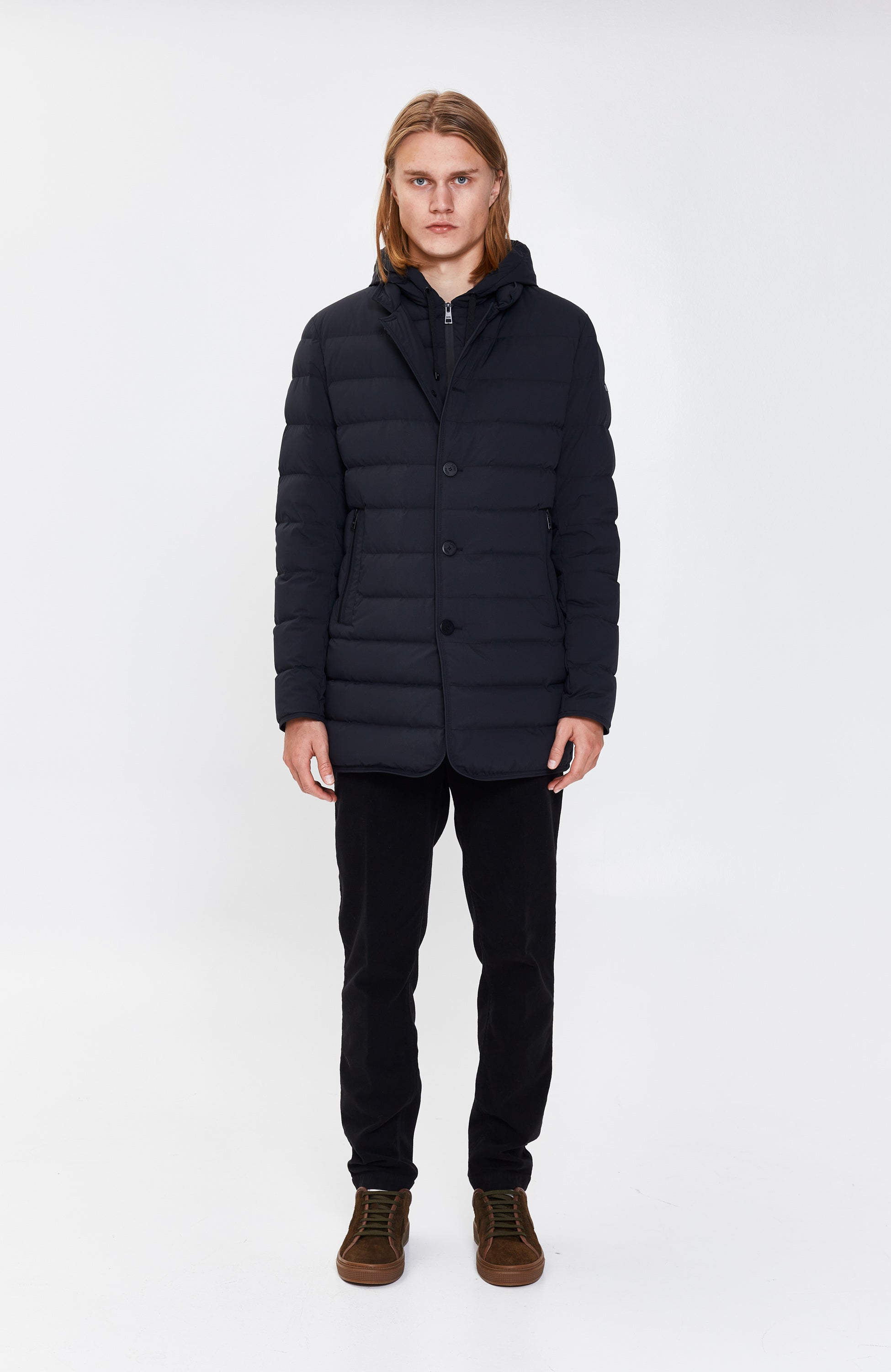 Duno Blue Detachable hood down jacket loft hoody image 11