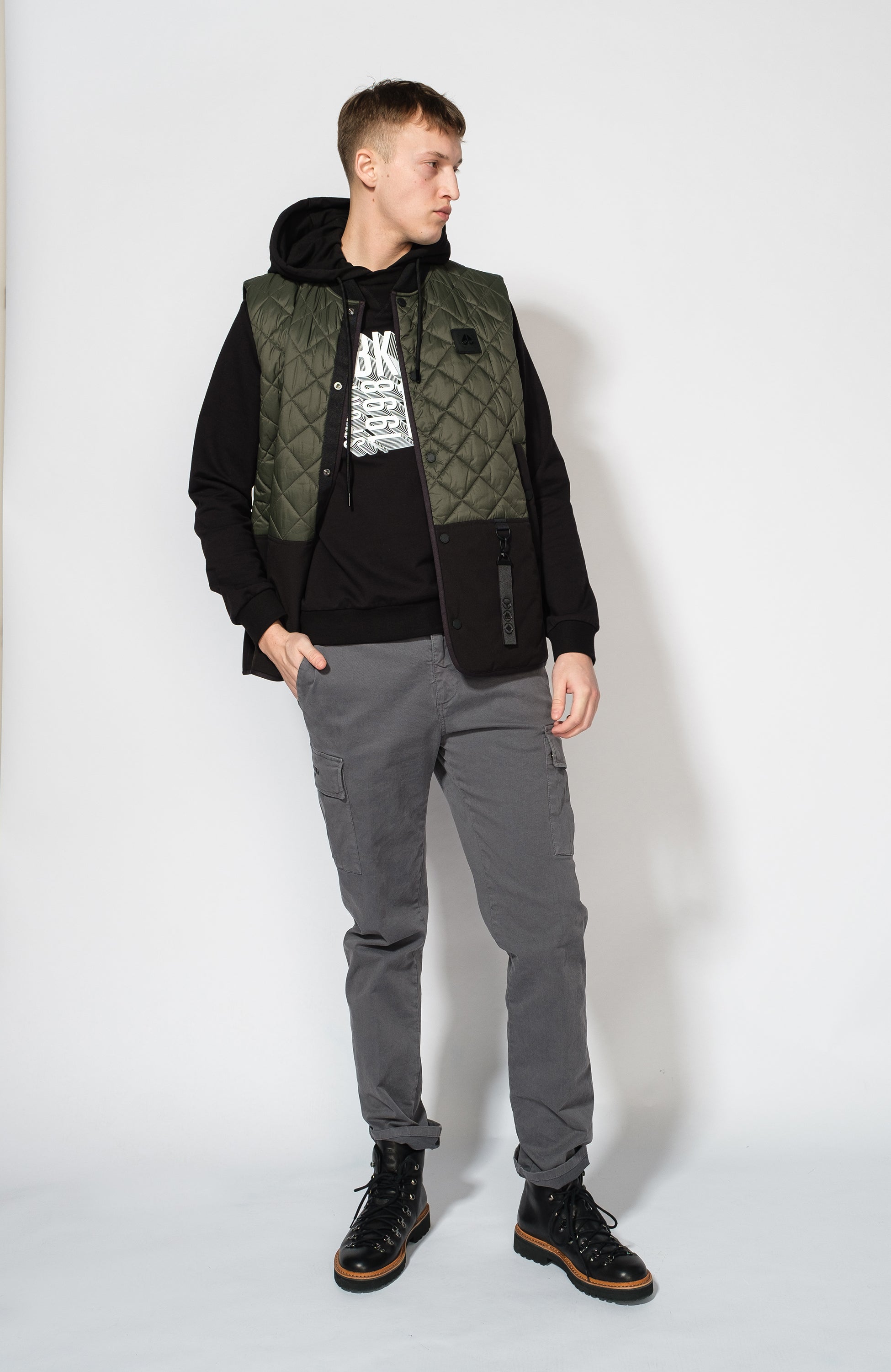 Moose knuckles Green Tepitud vest logo embleemiga clearwater image 9